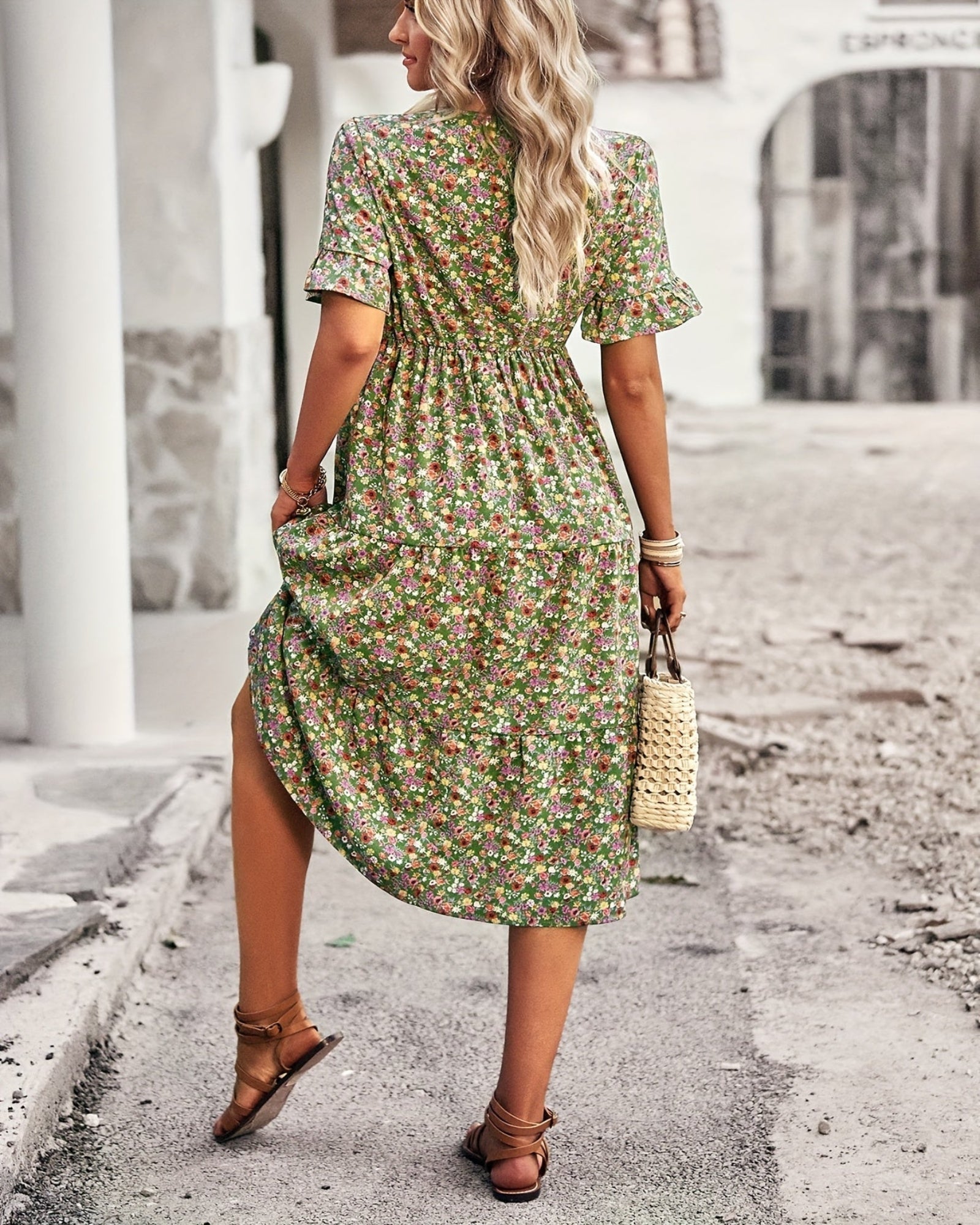 Luna – Plus - Size Bohemian V - Neck Floral Maxi Dress - Dress - Boho Style