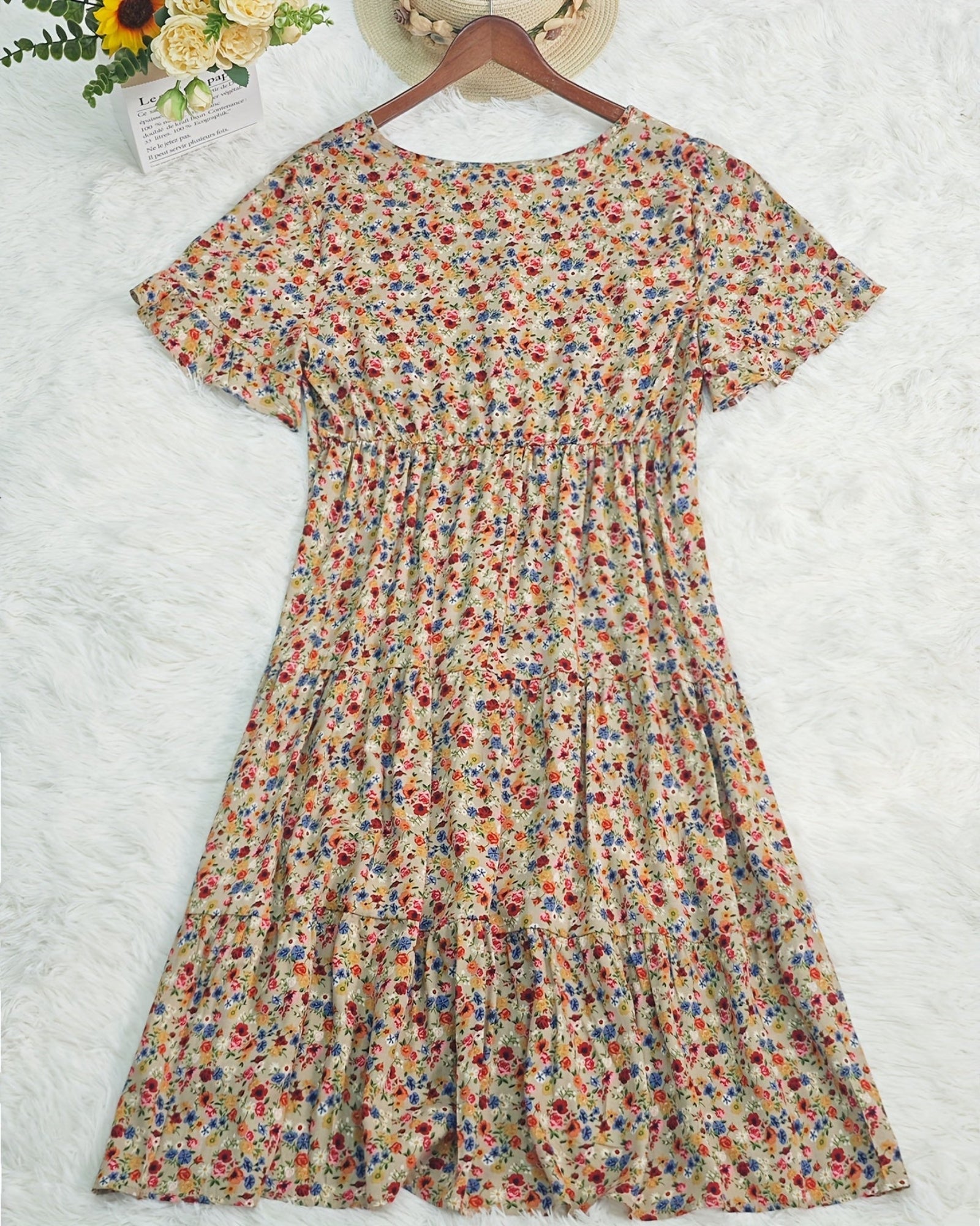 Luna – Plus - Size Bohemian V - Neck Floral Maxi Dress - Dress - Boho Style
