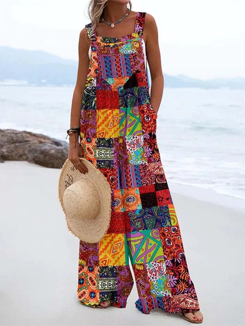 Lyla – Bohemian Sleeveless Jumpsuit with Pockets - Jumpsuit - Boho Style