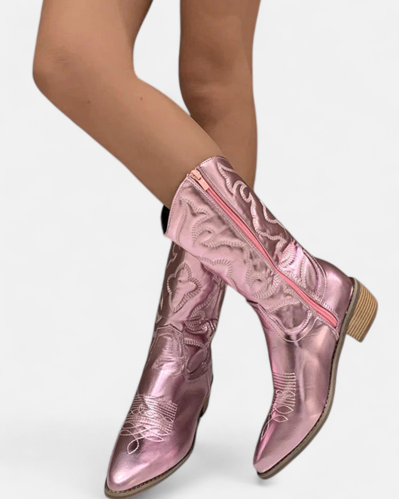 Mavis – Chic Metallic Boho Cowboy Boots - Boots - Boho Style