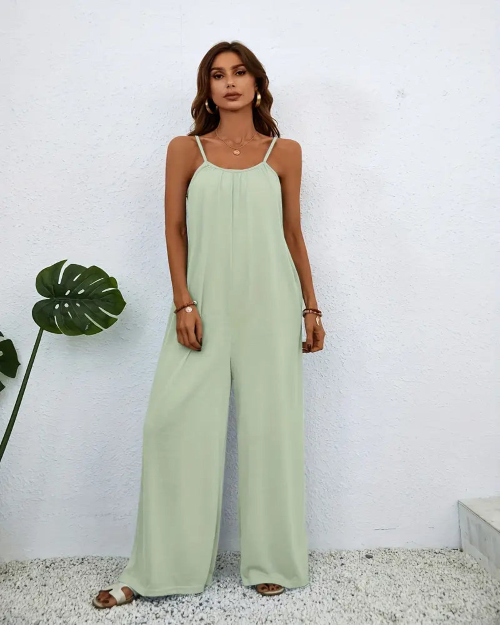 Megan – Boho Ink Print Wide Leg Jumpsuit - Jumpsuit - Boho Style