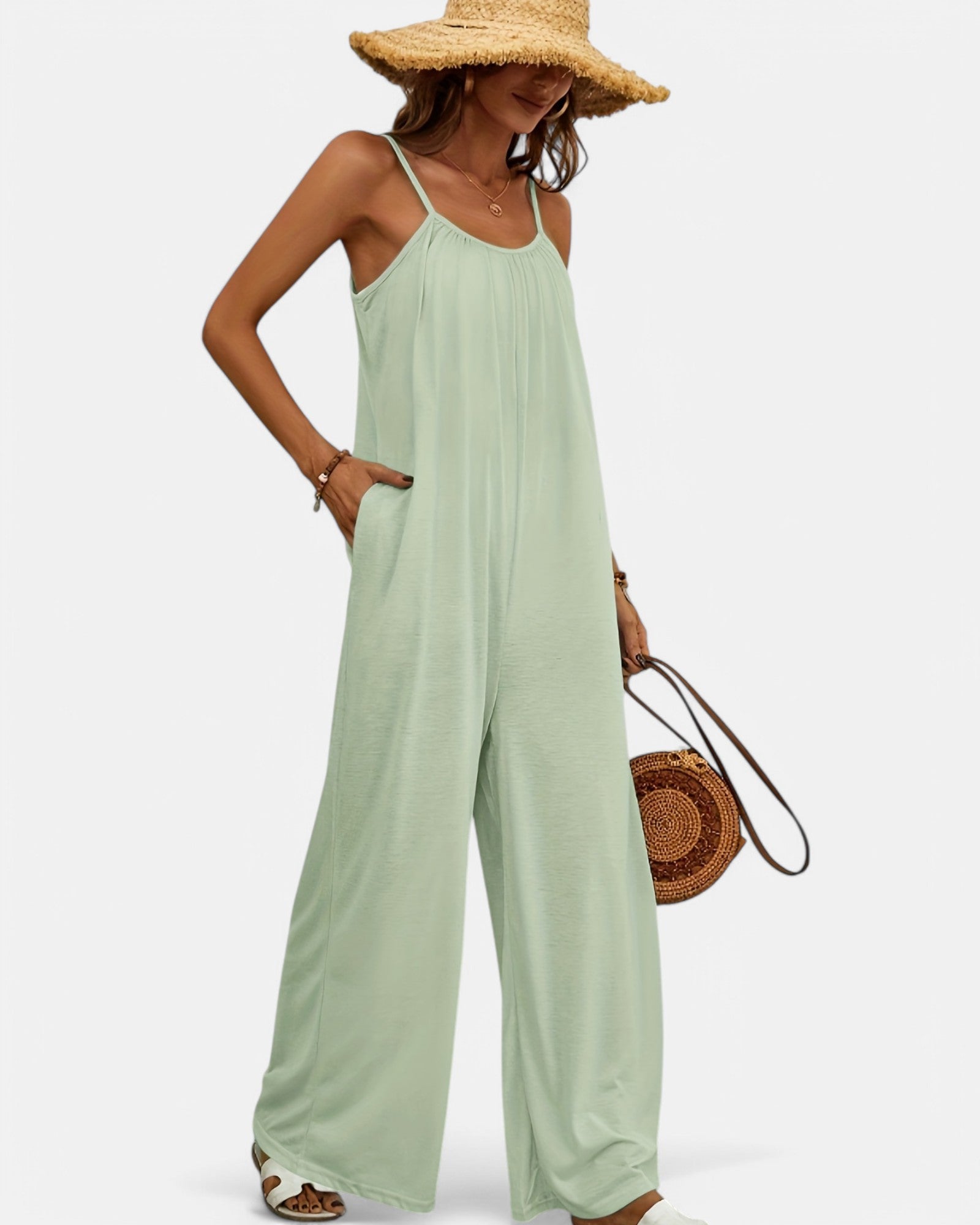 Megan – Boho Ink Print Wide Leg Jumpsuit - Jumpsuit - Boho Style