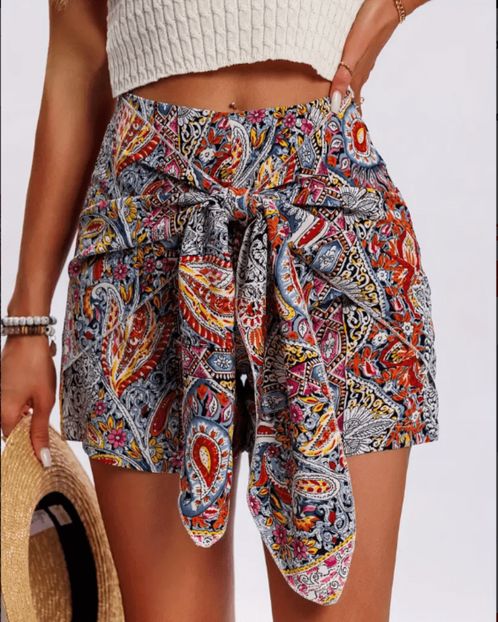 Megan – Vibrant Boho Paisley Skort - Skort - Boho Style