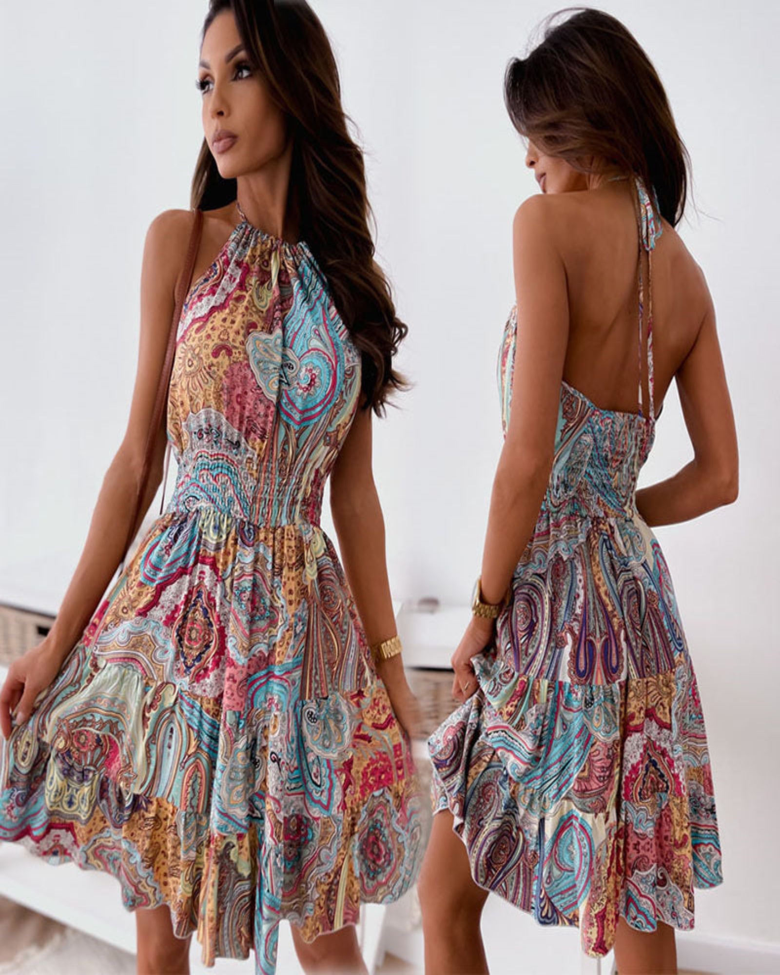 Monroe – Floral Backless Boho Dress - Dress - Boho Style