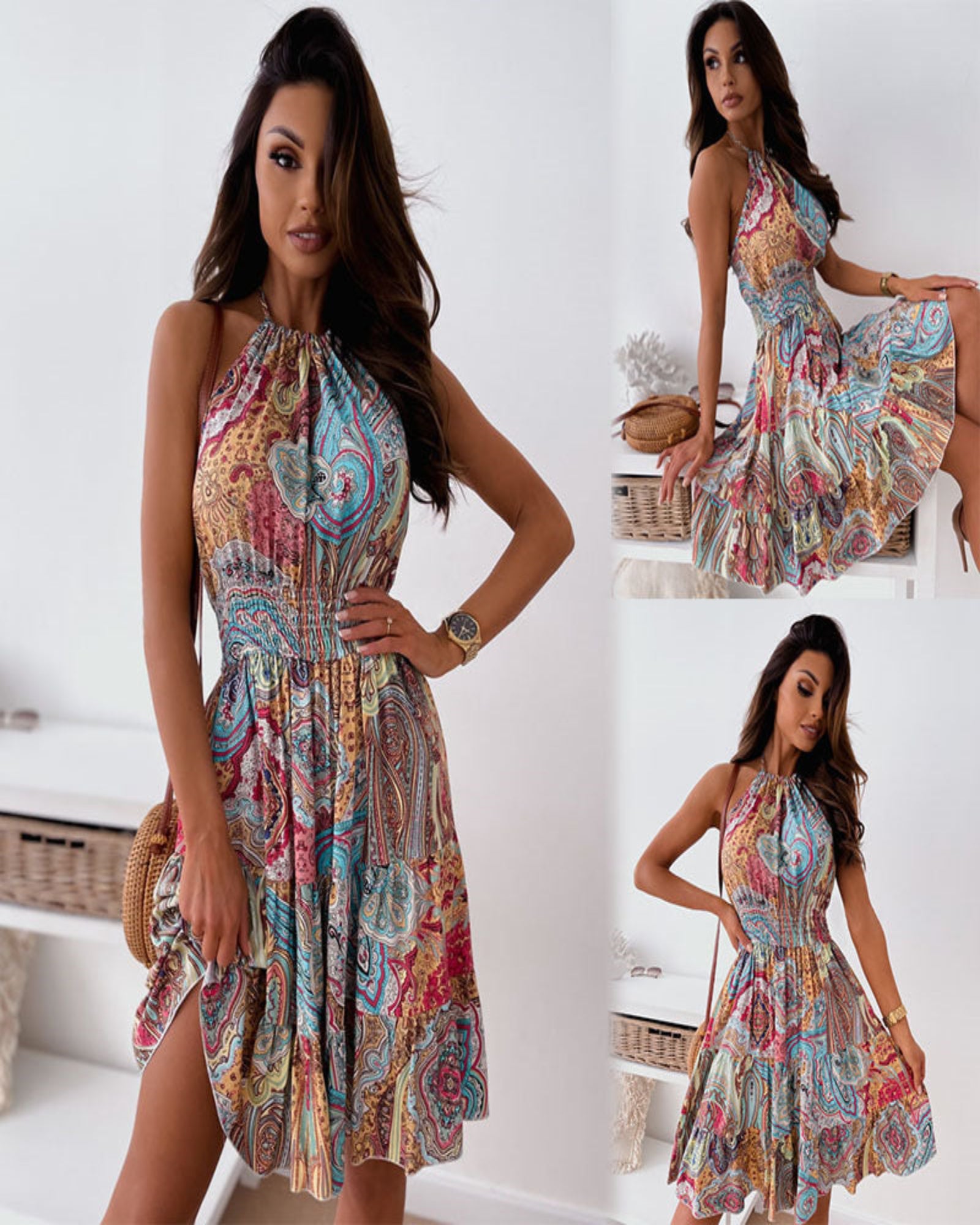 Monroe – Floral Backless Boho Dress - Dress - Boho Style