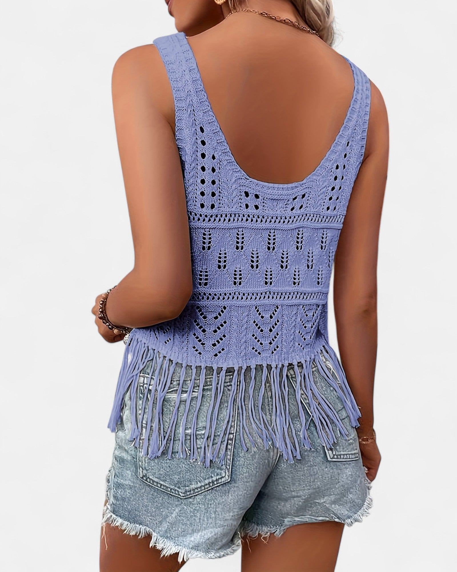 Nellie – Boho Knit Cami Top with Tassels - Cami Top - Boho Style