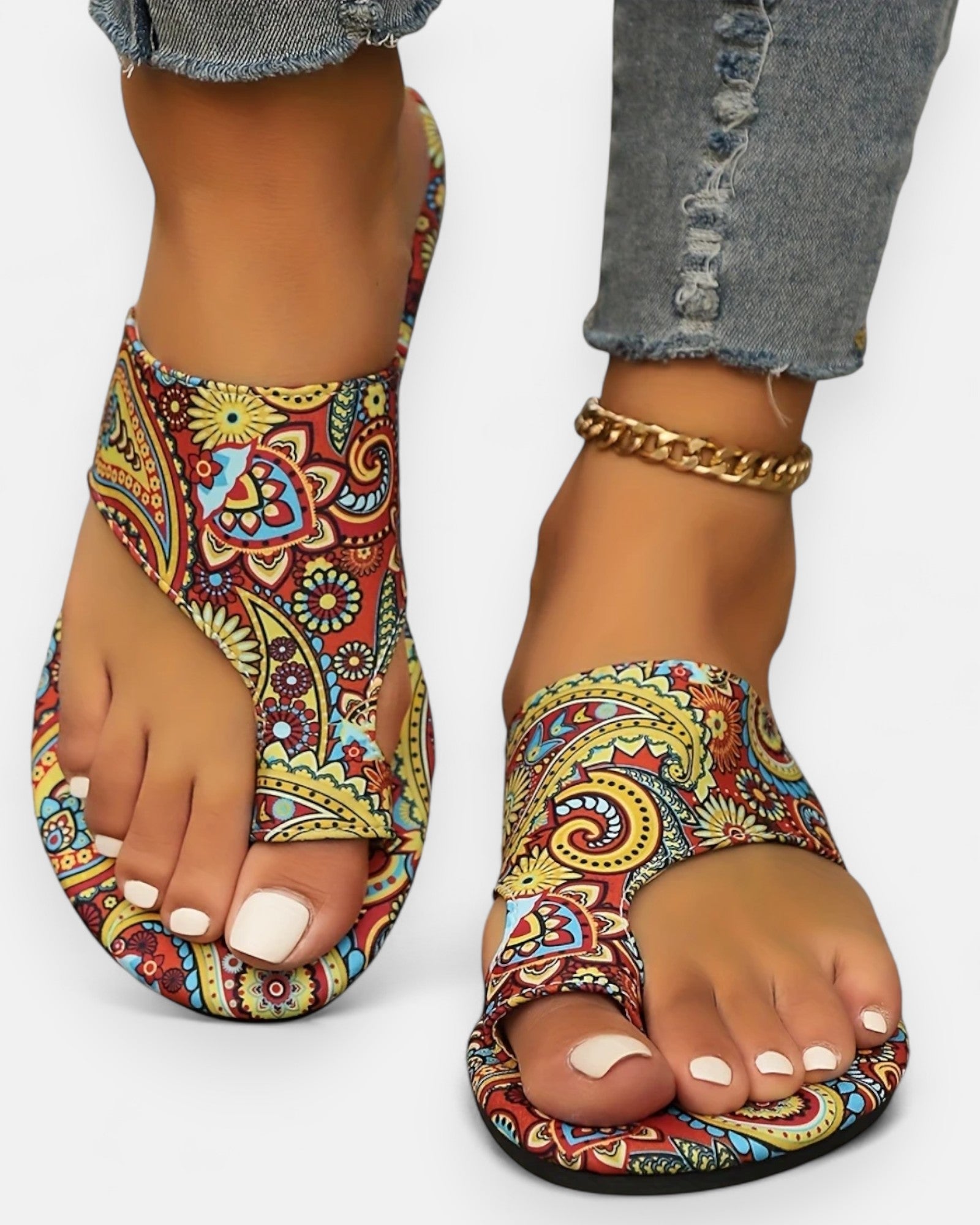 Novella – Chic Bohemian Open Toe Fabric Slides - Sandals - Boho Style
