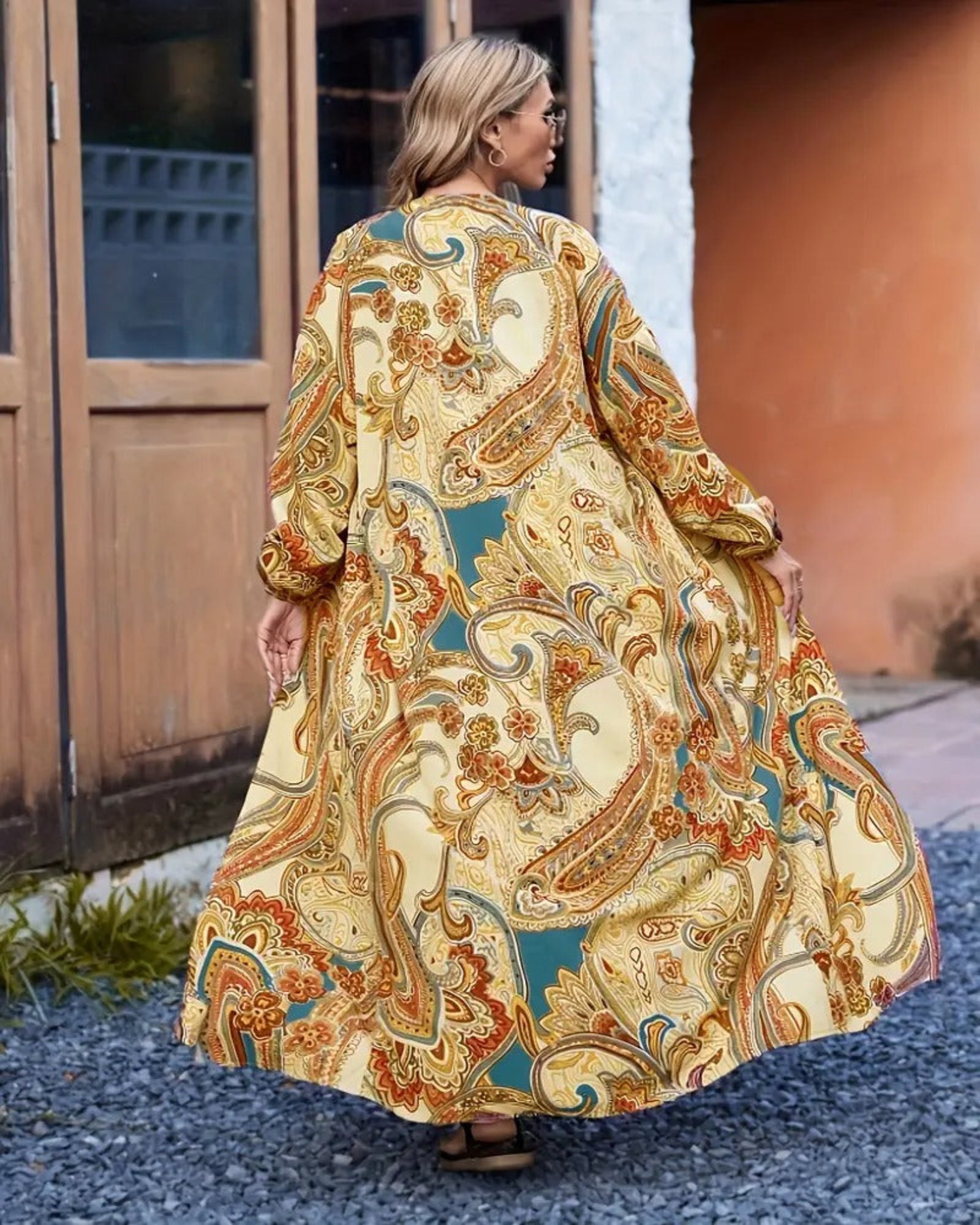 Odalyn – Boho Paisley Cardigan & Wide - Leg Trousers Set - Outfit Sets - Boho Style