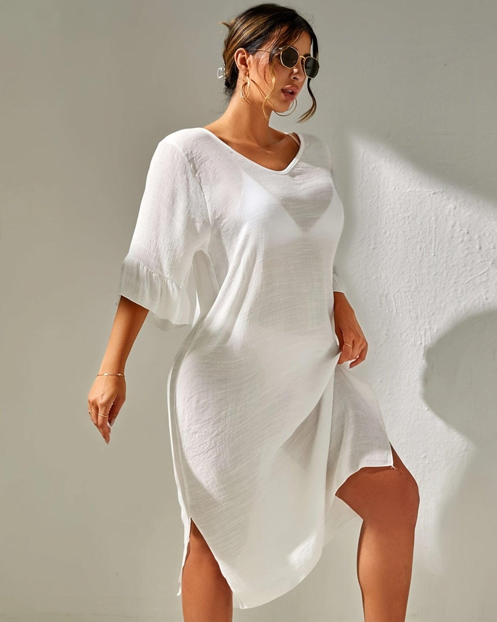 Olivia – Bohemian V - Neck Backless Maxi Dress with Split - Dress - Boho Style