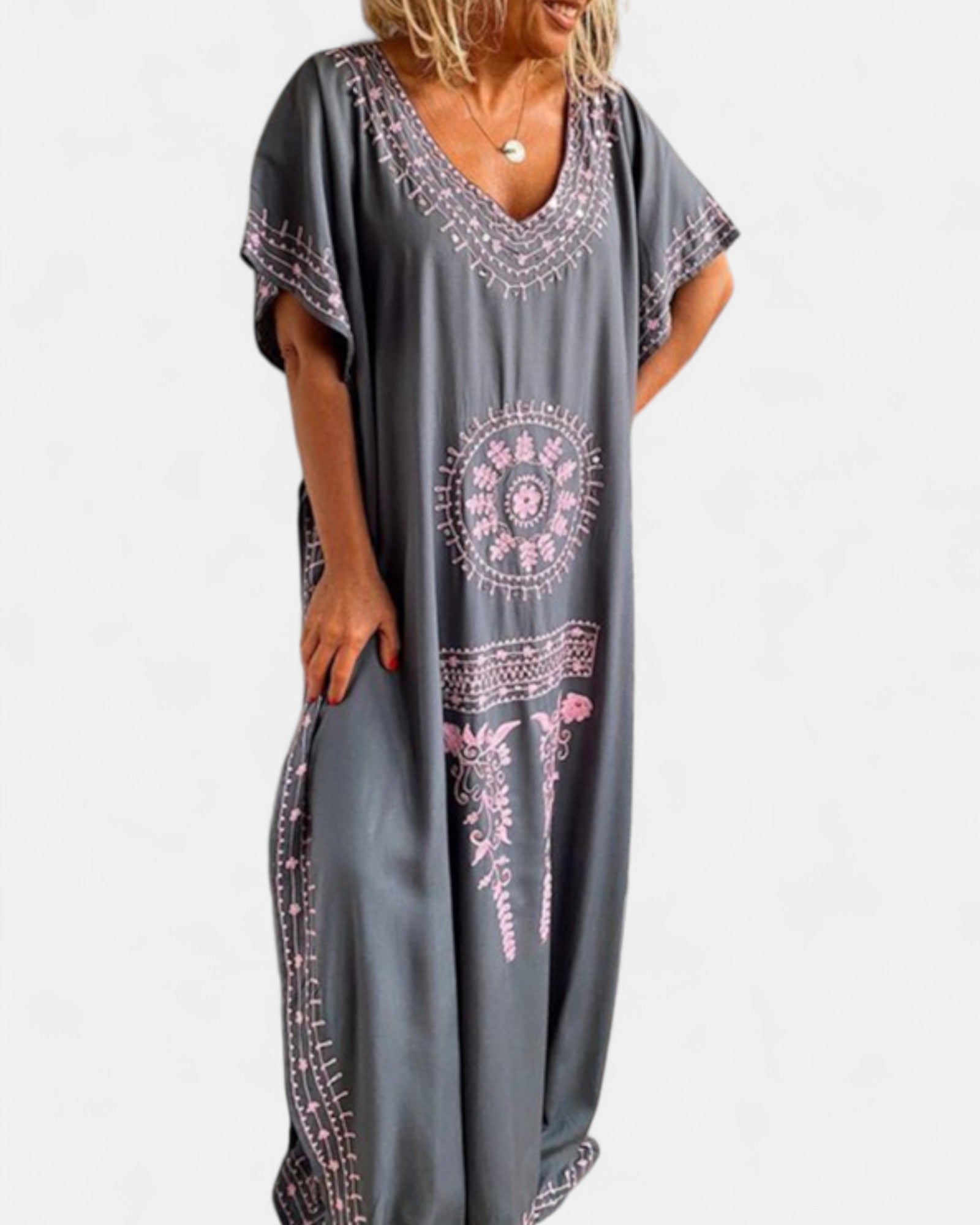 Oriana– Bohemian Floral V Neck Maxi Dress - Dress - Boho Style