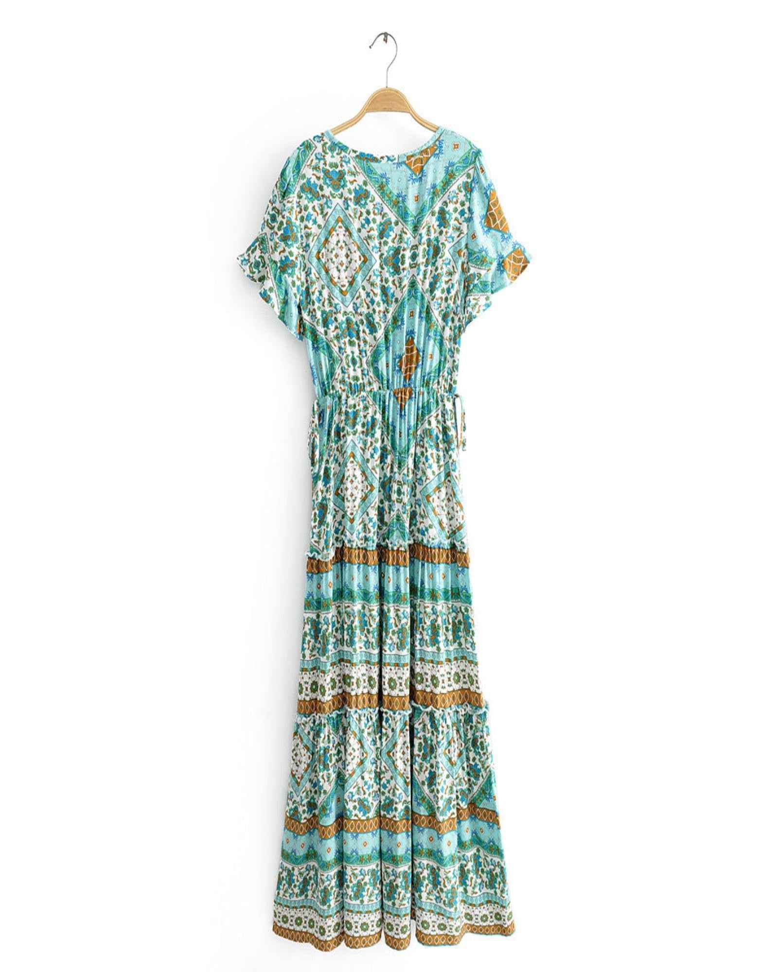Paloma – Boho Floral Cotton Maxi Dress - Dress - Boho Style