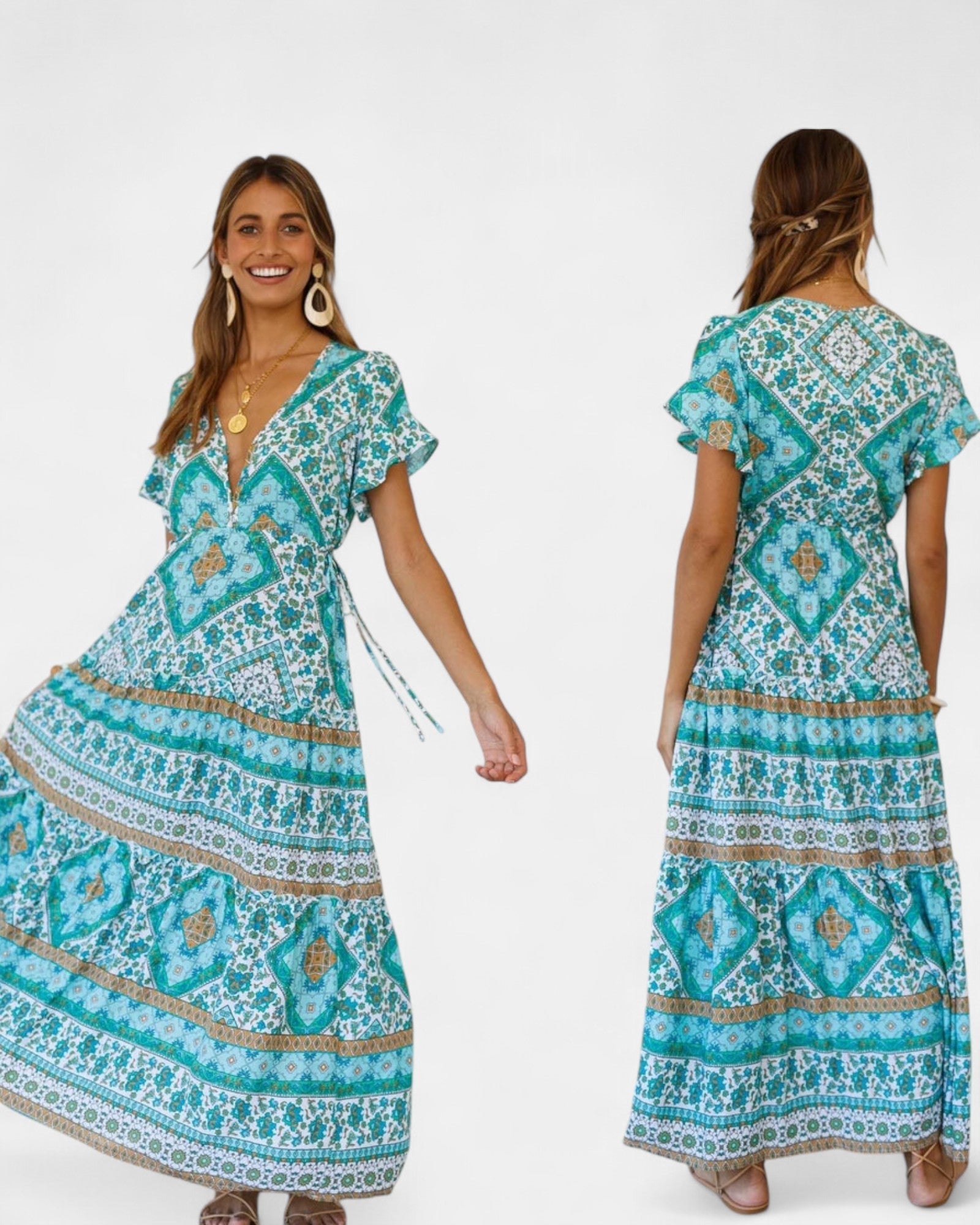 Paloma – Boho Floral Cotton Maxi Dress - Dress - Boho Style