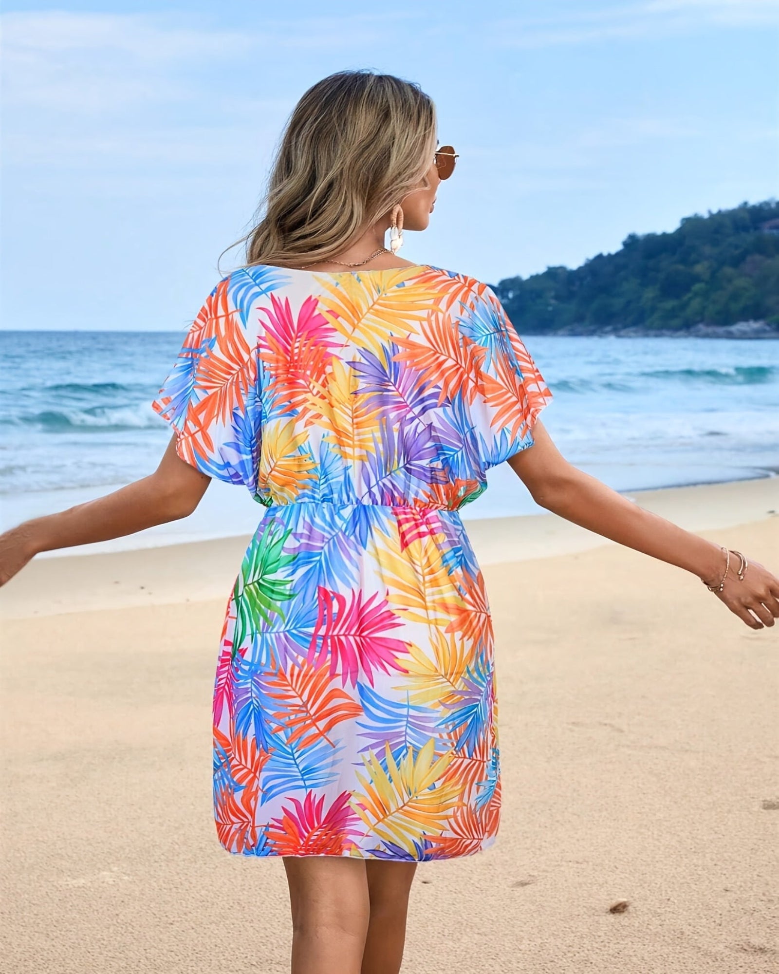Penelope – Boho Leafy Mesh Beach Dress - Dress - Boho Style