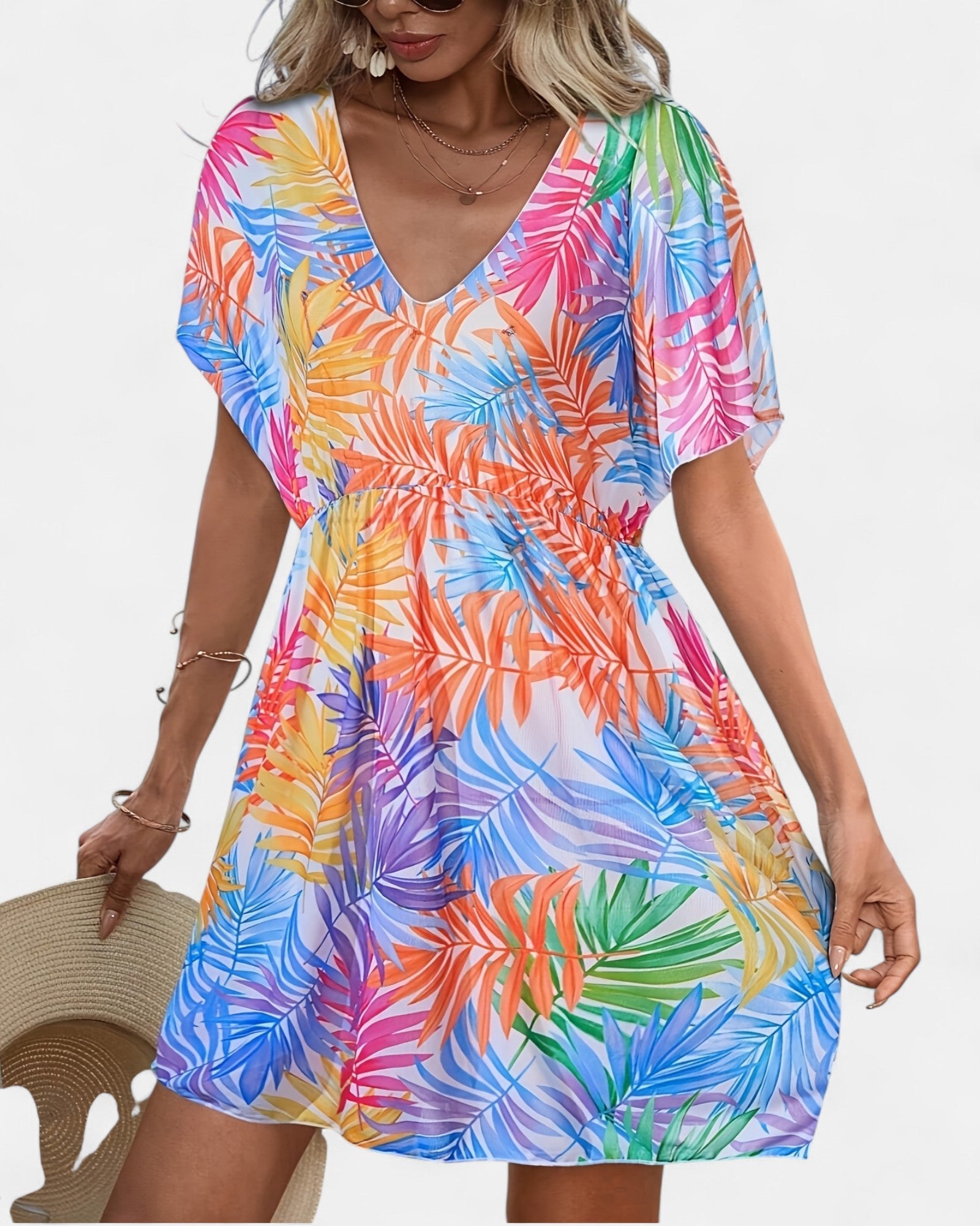 Penelope – Boho Leafy Mesh Beach Dress - Dress - Boho Style