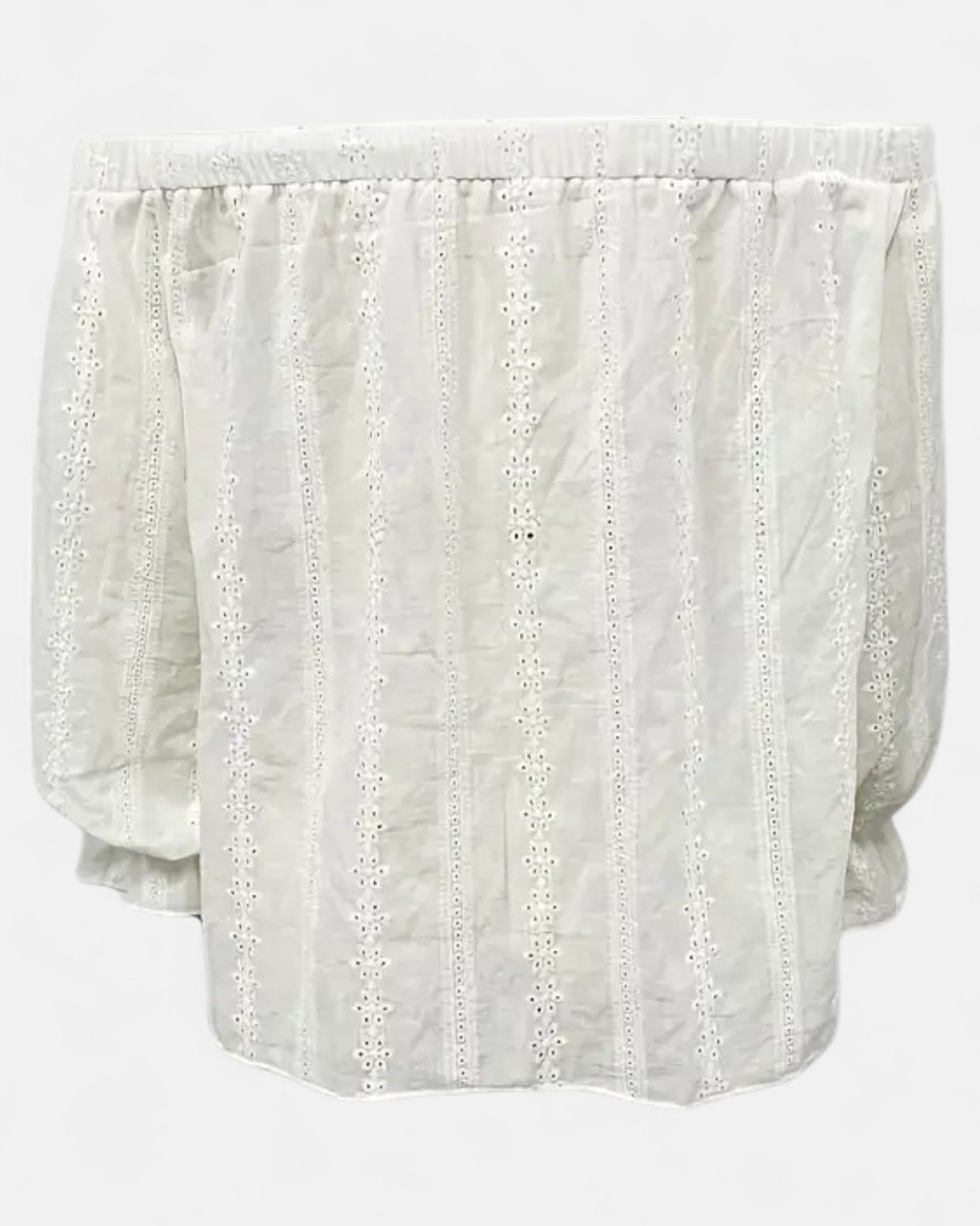 Rosalind – Boho Off - Shoulder Cotton Tee with Eyelet Detailing - Top - Boho Style