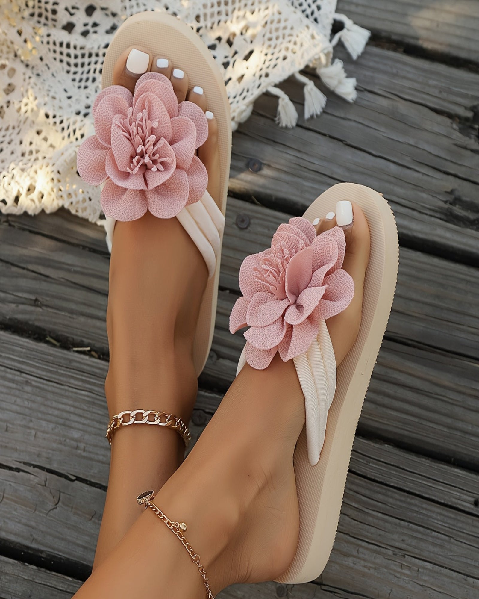 Rosie – Stylish Boho Floral Flip - Flops - Sandals - Boho Style