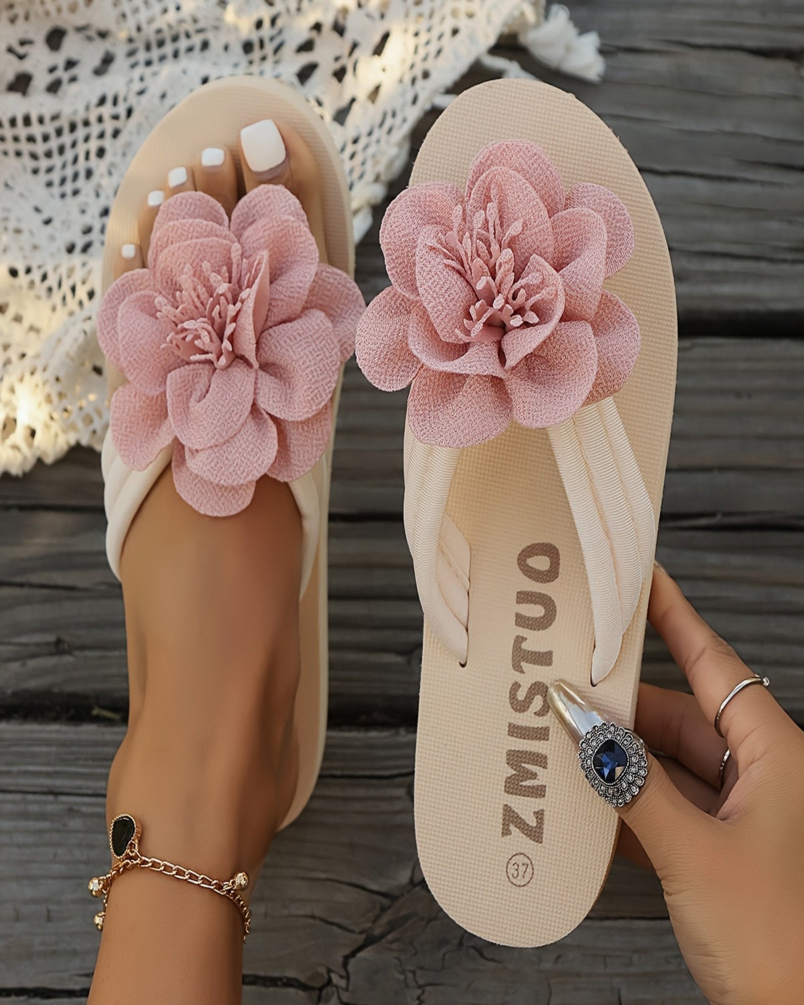 Rosie – Stylish Boho Floral Flip - Flops - Sandals - Boho Style