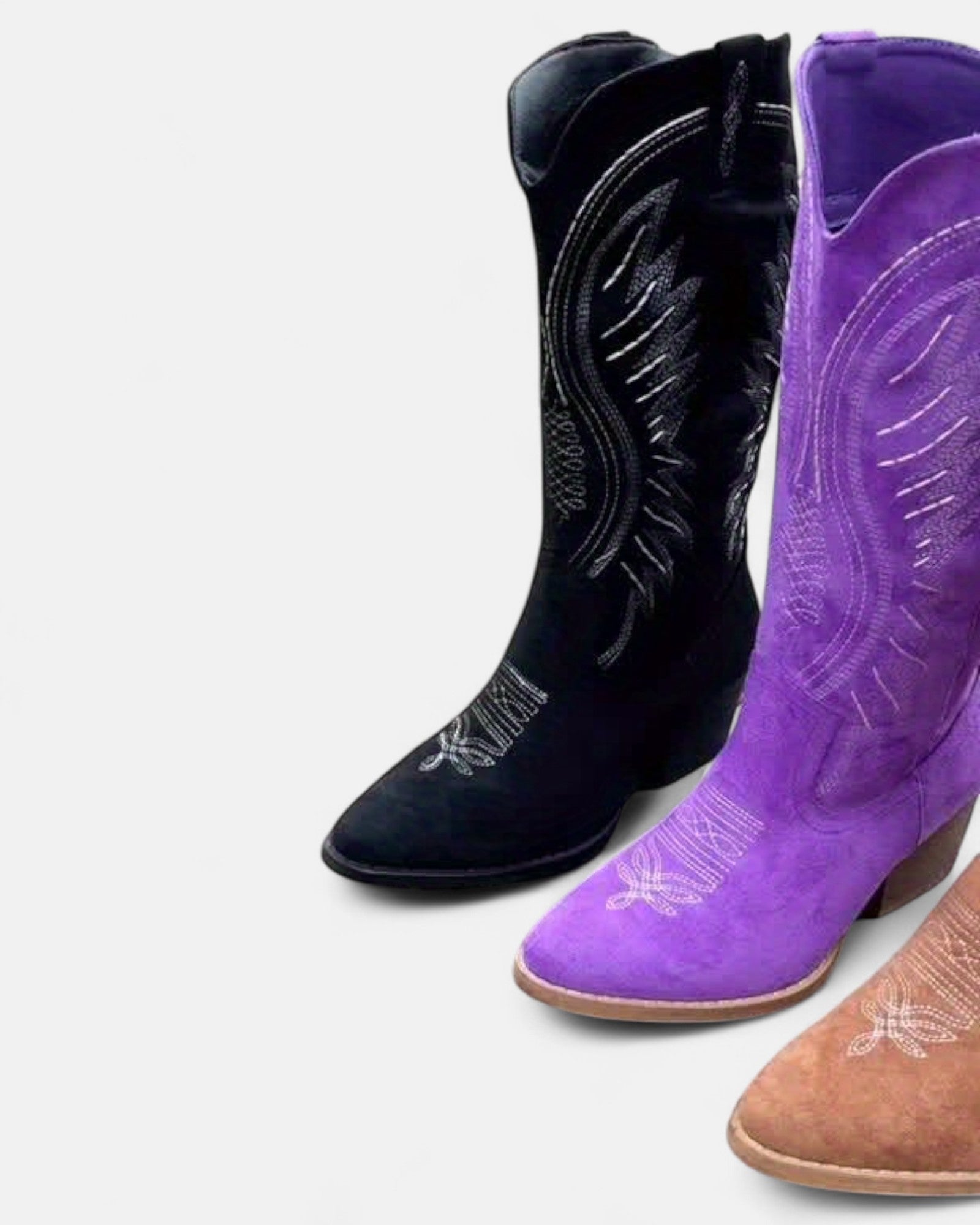 Sheila – Boho Embroidered Cowboy Boots with Chunky Heel - Boots - Boho Style