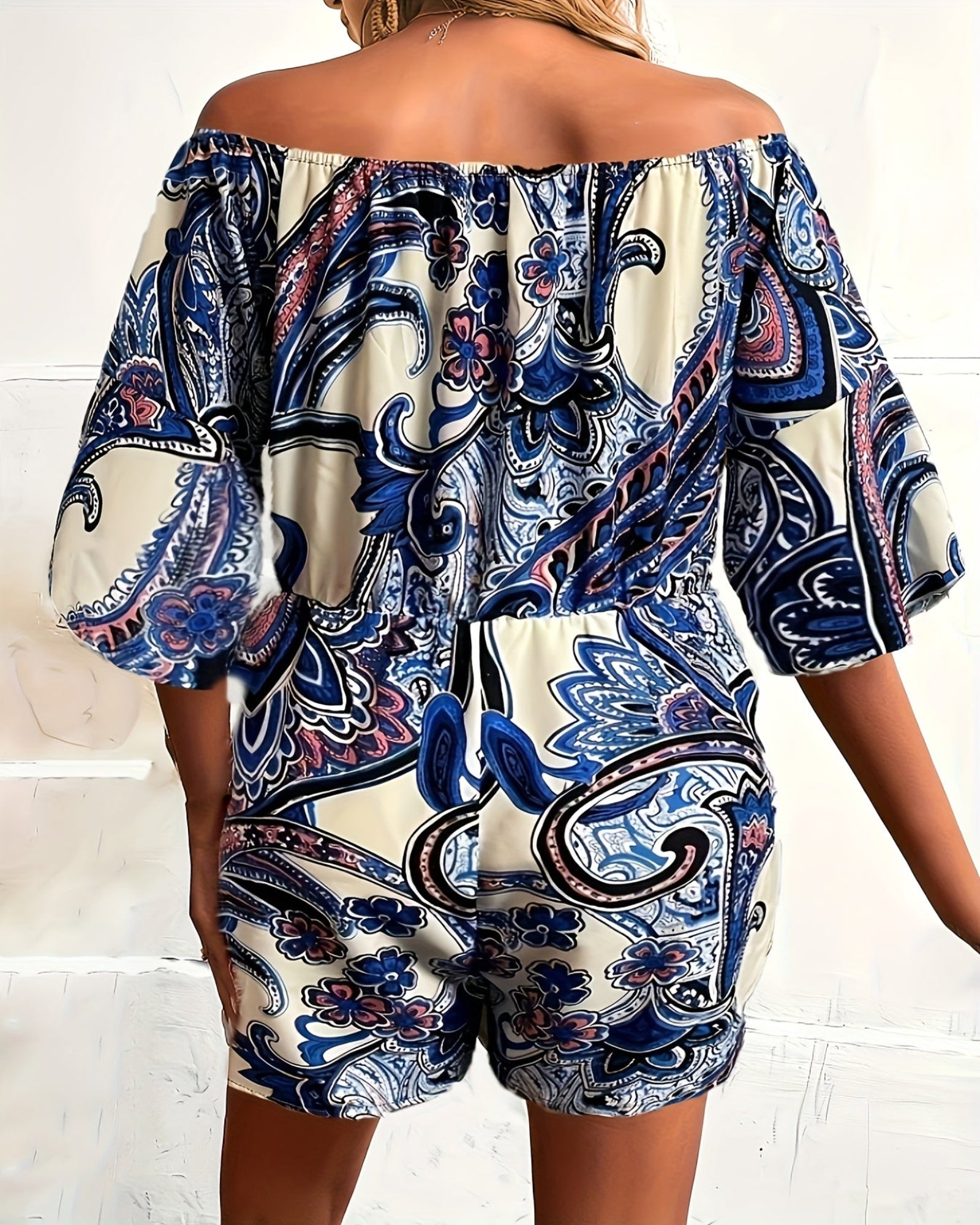 Tahlia – Bohemian Off - the - Shoulder Jumpsuit - Jumpsuit - Boho Style