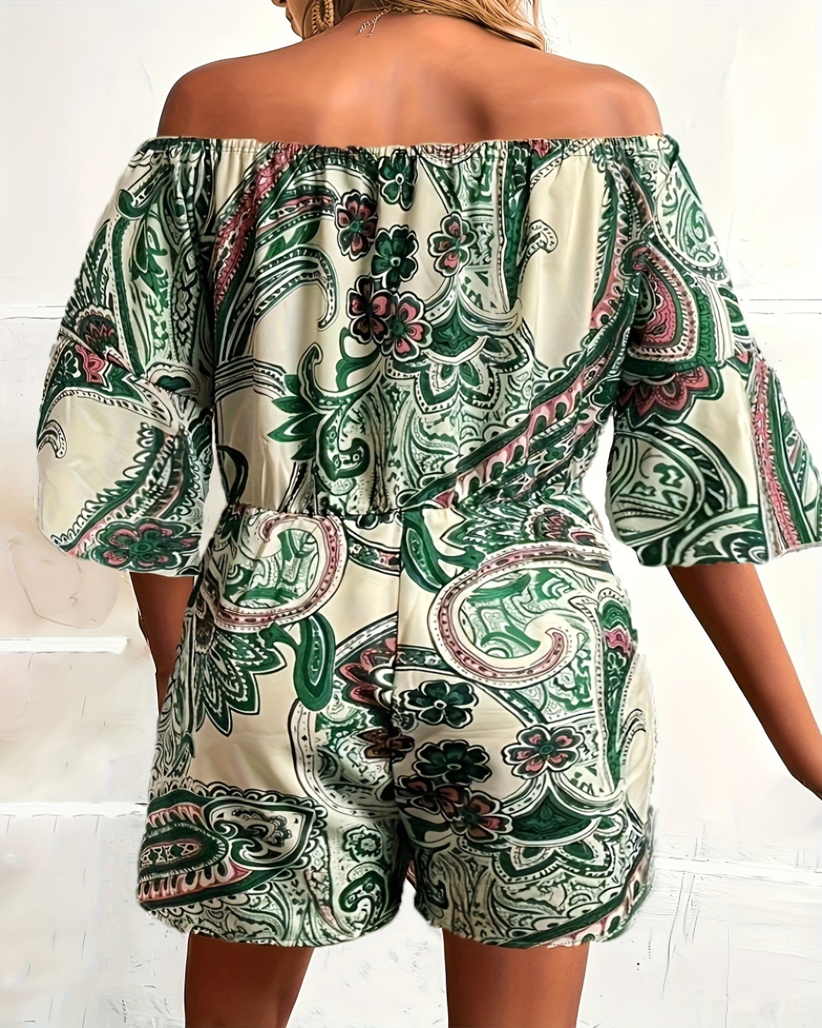 Tahlia – Bohemian Off - the - Shoulder Jumpsuit - Jumpsuit - Boho Style