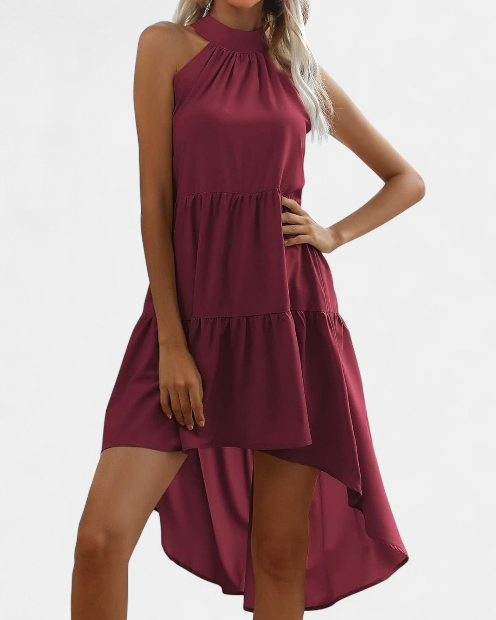 Thaliaa – Effortless Boho Cotton Midi Halter Dress - Dress - Boho Style