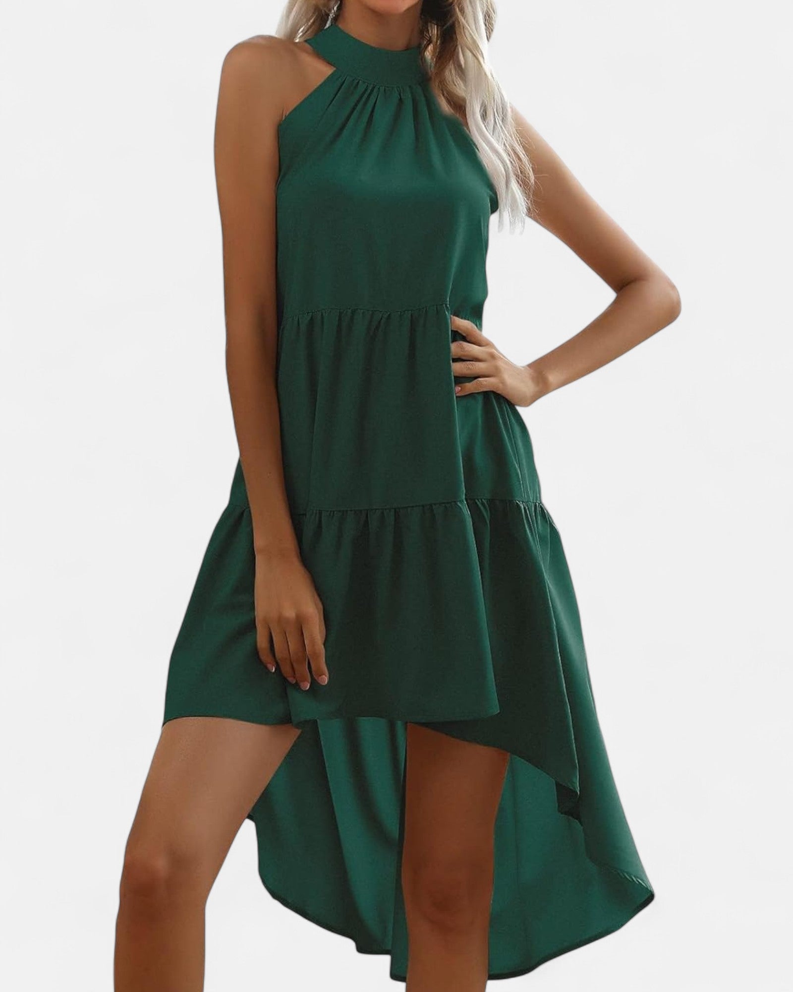 Thaliaa – Effortless Boho Cotton Midi Halter Dress - Dress - Boho Style
