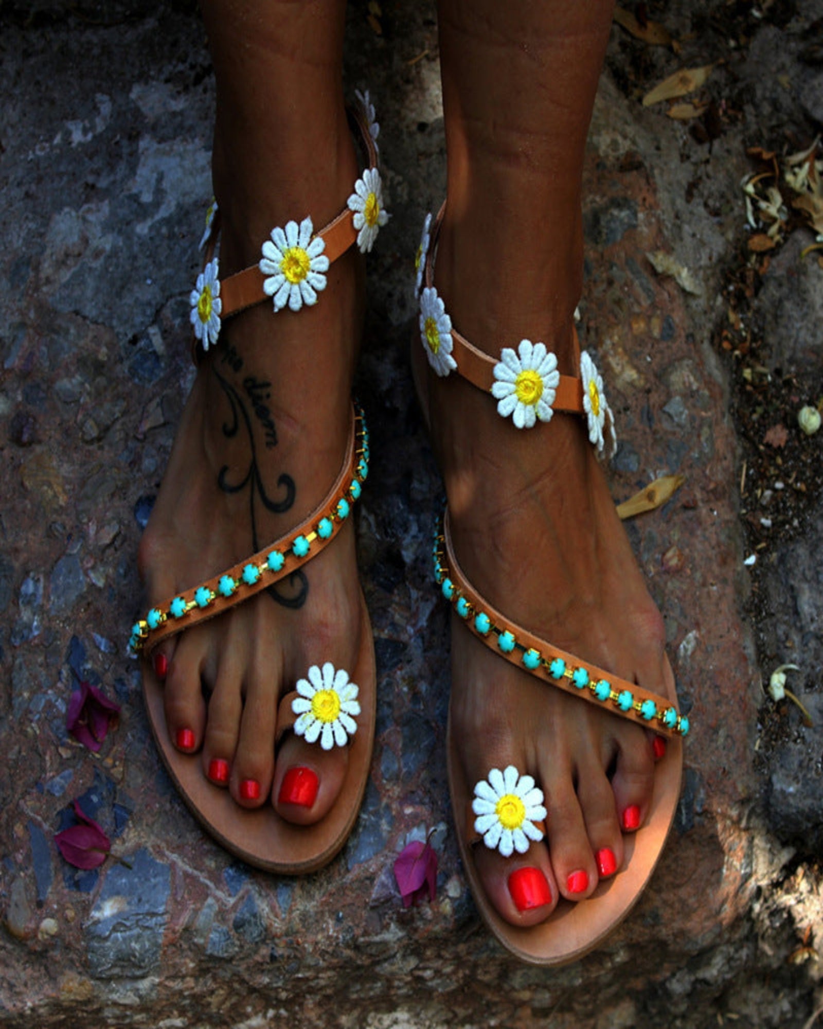 Zephyra – Boho Chic Soft Floral Beach Sandals - Sandals - Boho Style