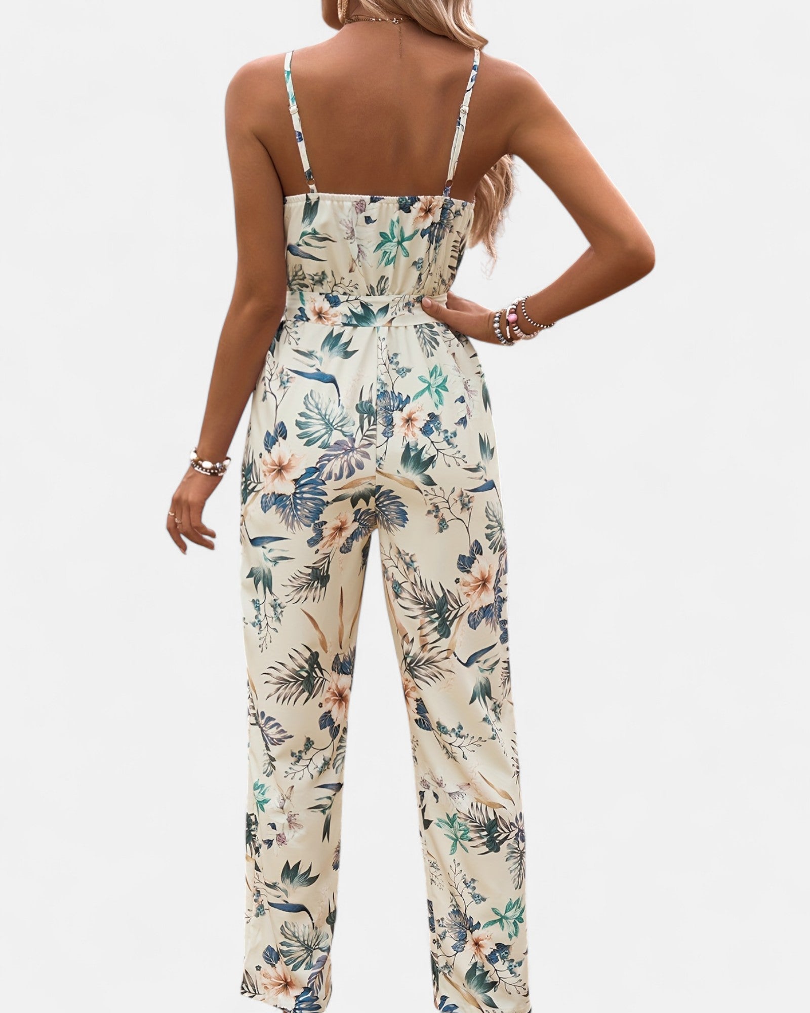 Zinnia – Boho Floral Off - Shoulder Jumpsuit with Wide - Legs - Jumpsuit - Boho Style