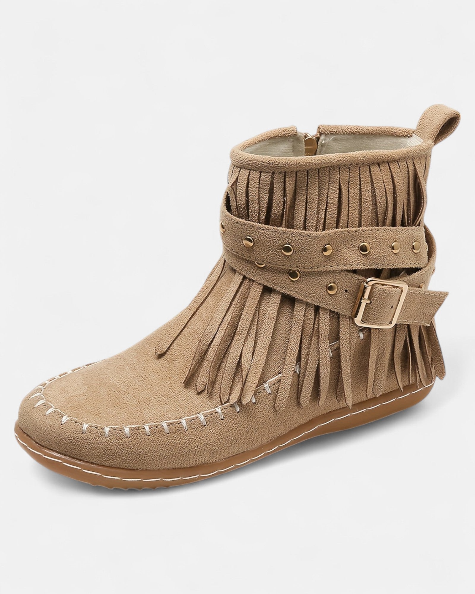 Zuleika – Chic Boho Flannel Tassel Ankle Boots - Boots - Boho Style