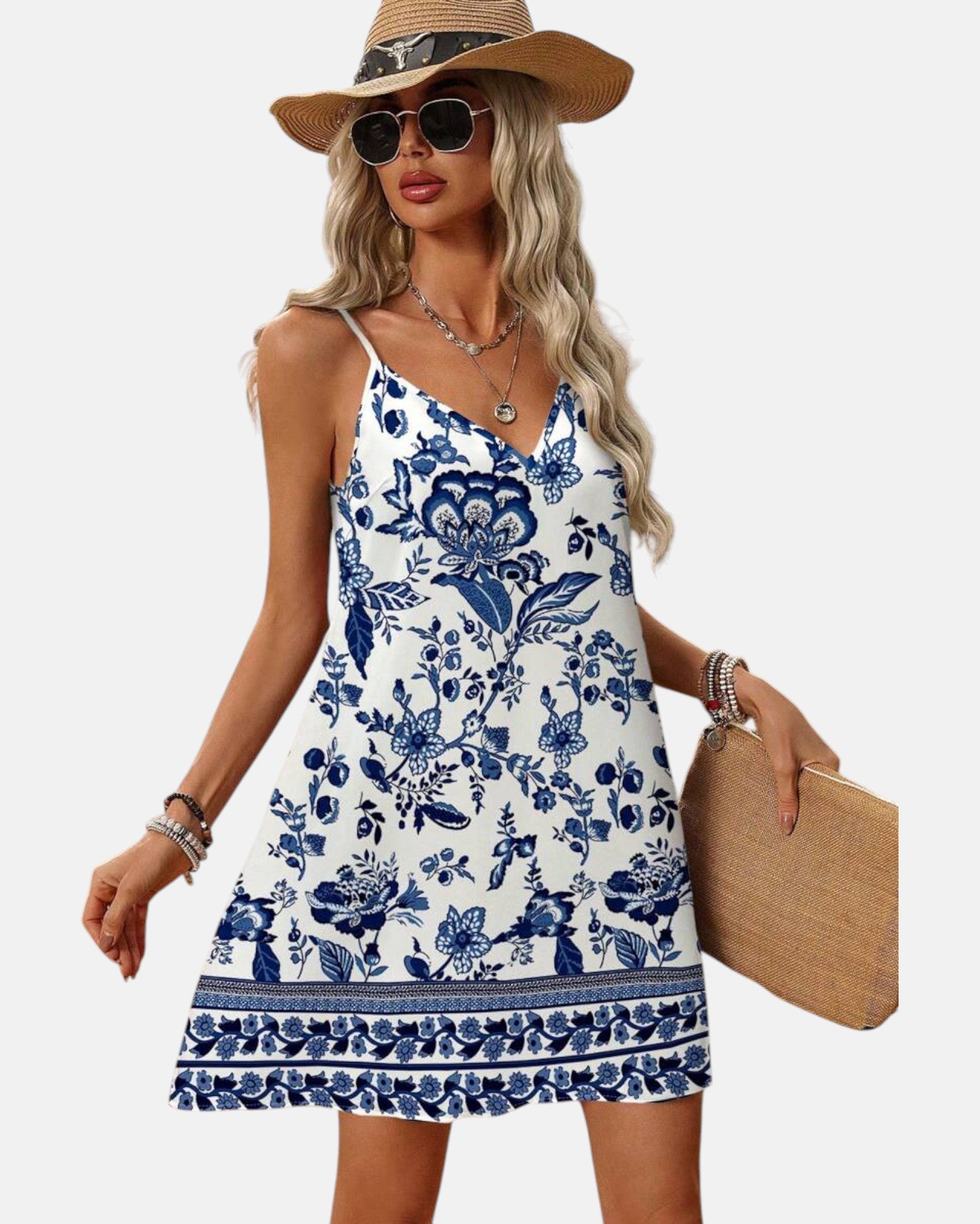 Ruby – Bohemian V-Neck Wrap Dress with Tassel Hem