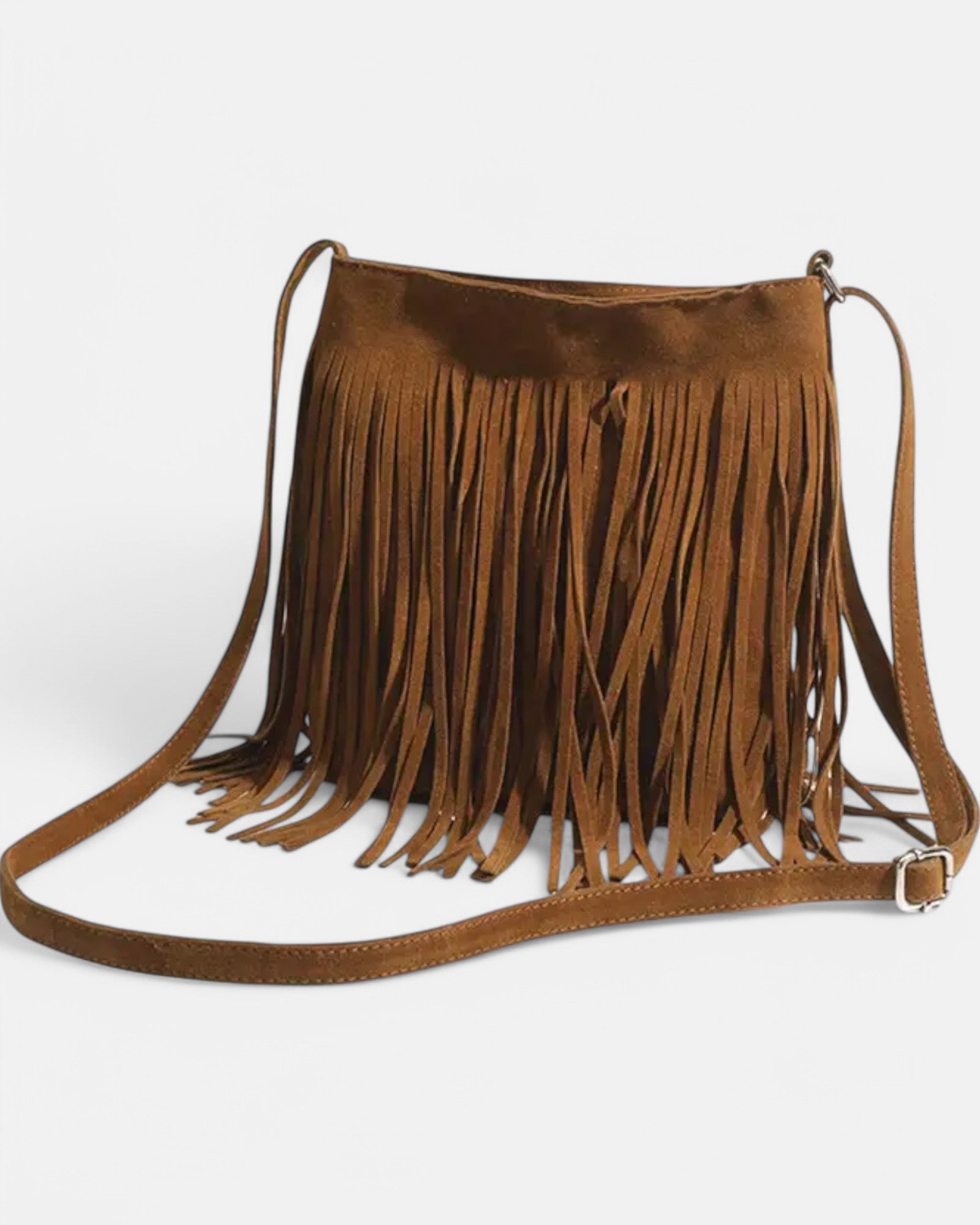 Alice – Boho Tassel Crossbody Bag with Adjustable Strap - Boho Style - Brown - 