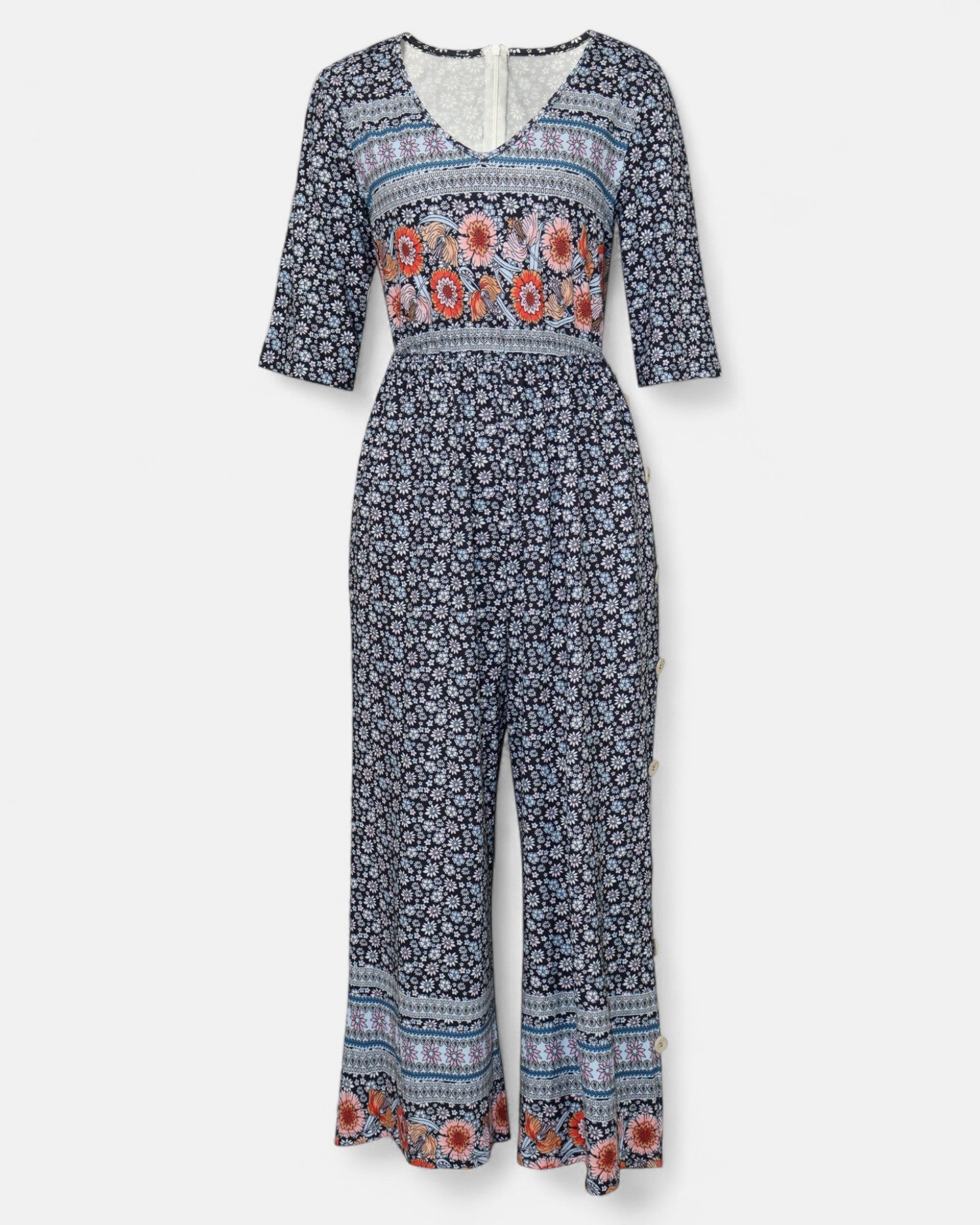 Alondra – Bohemian Floral Jumpsuit - Jumpsuit - Boho Style