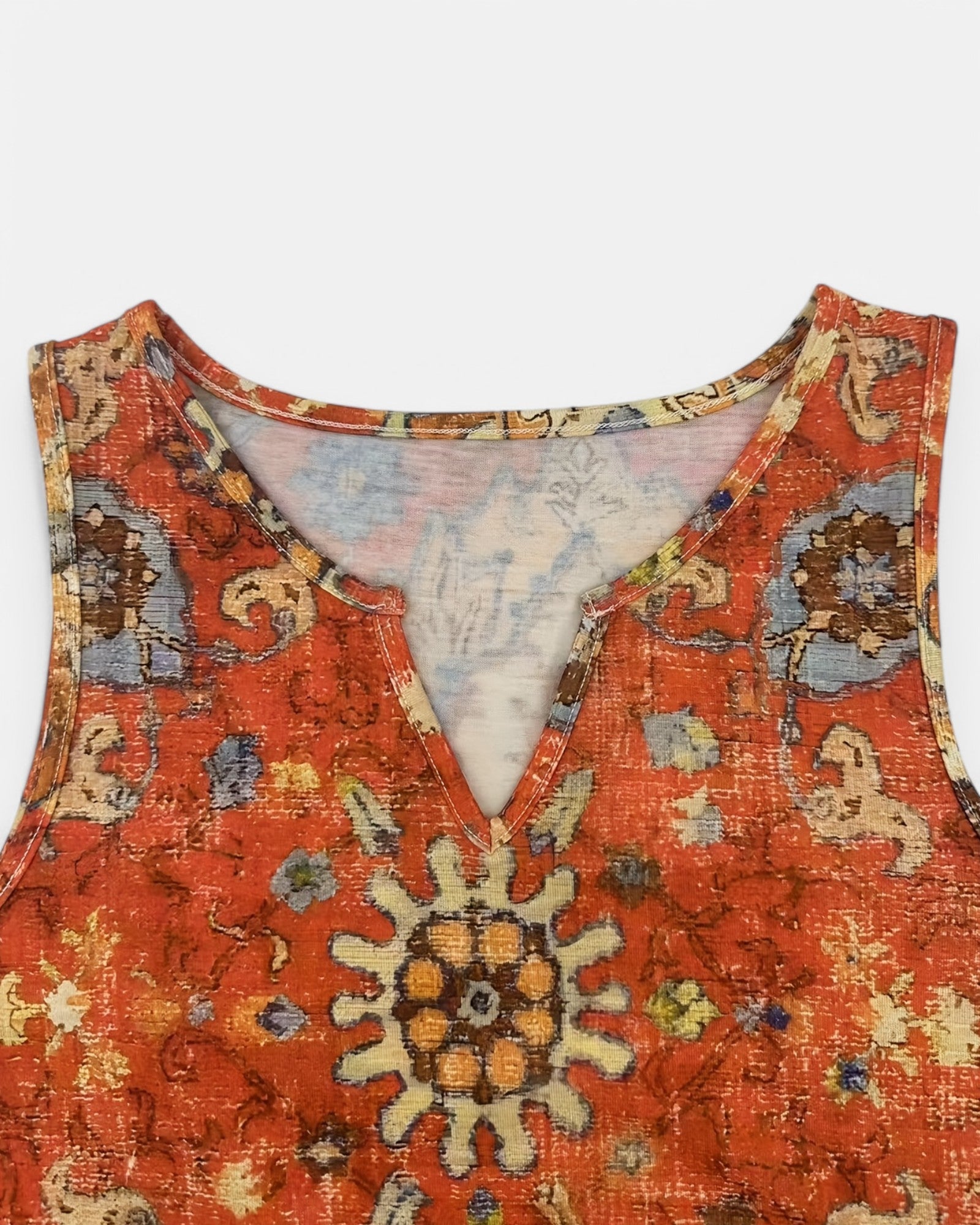 Amelia – Bohemian Ethnic Print Sleeveless Summer Top - Top - Boho Style