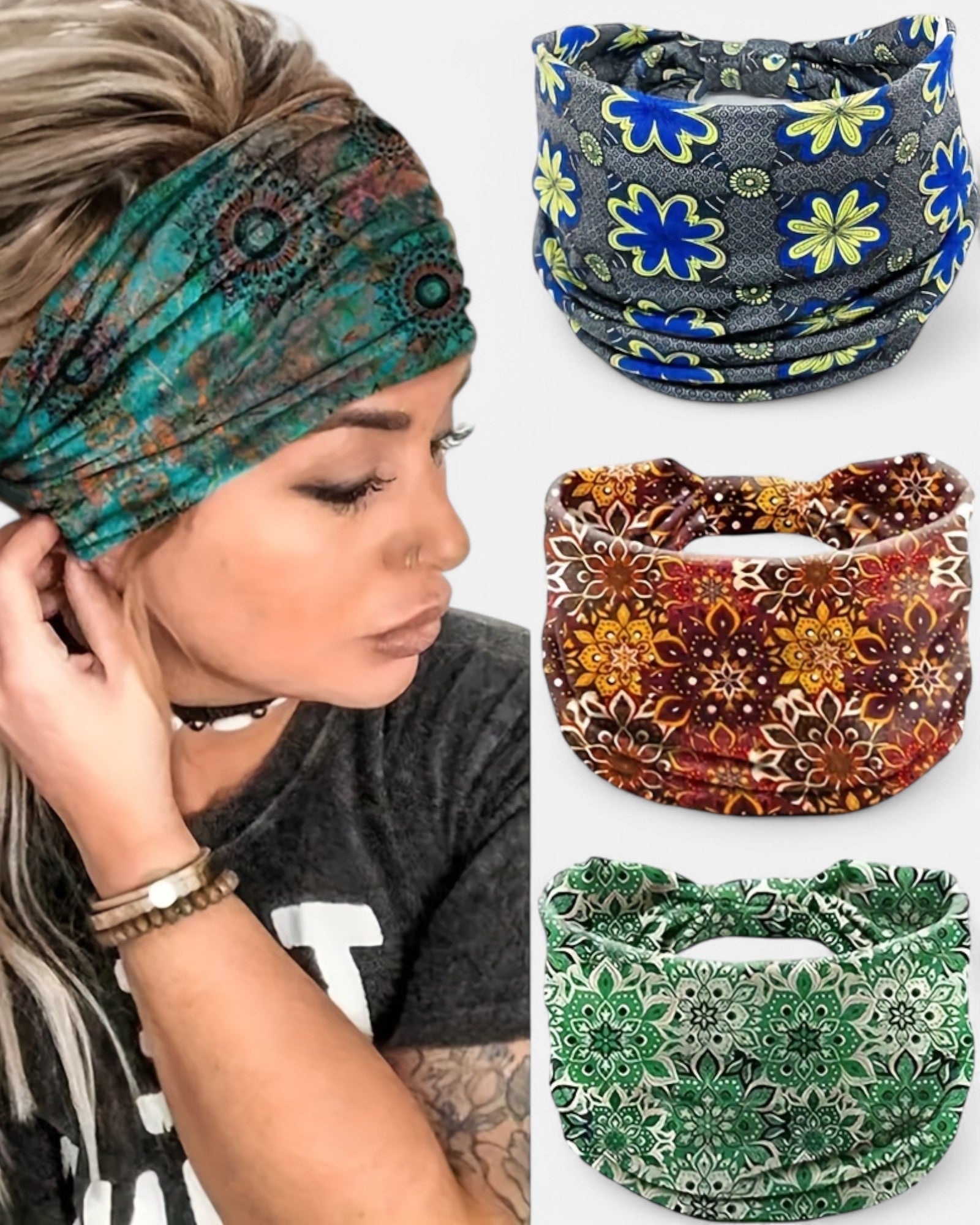 Amelia – Bohemian Floral Knot Headband - Headband - Boho Style