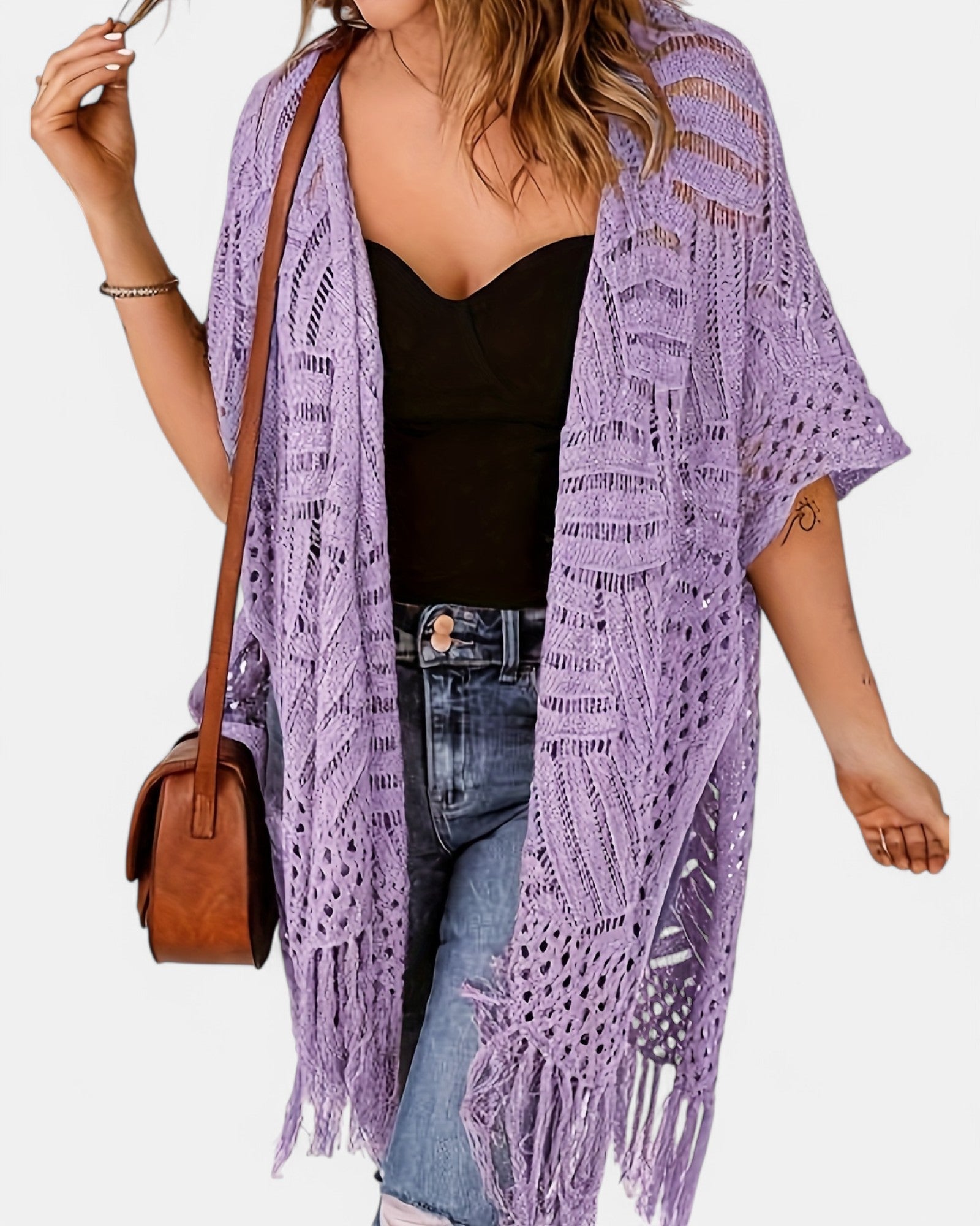 Amelia – Boho Geometric Tassel Cardigan - Cardigan - Boho Style