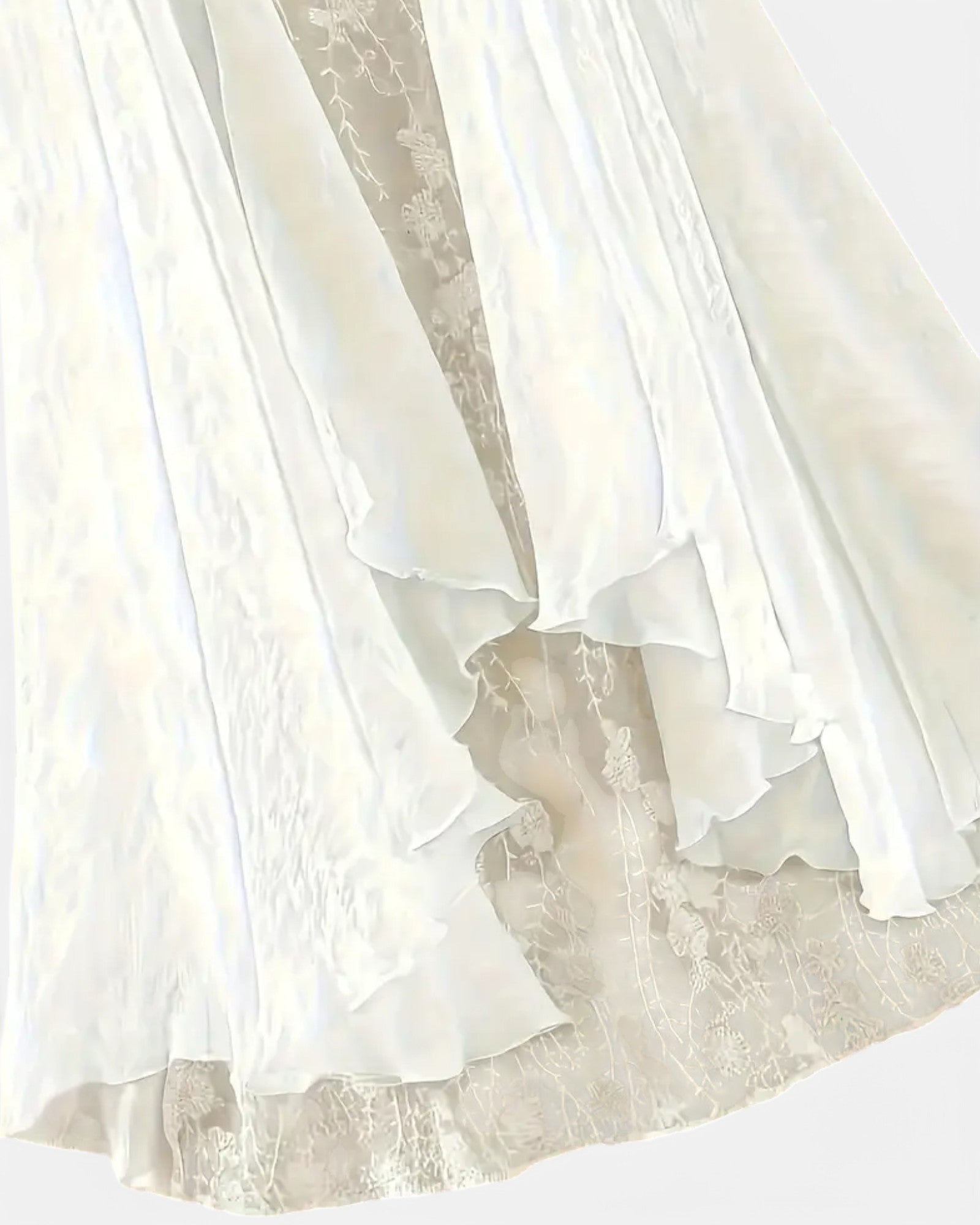 Amelia – Effortless Boho Lace - Trimmed Sheer Cardigan - Boho Style - White - S - 