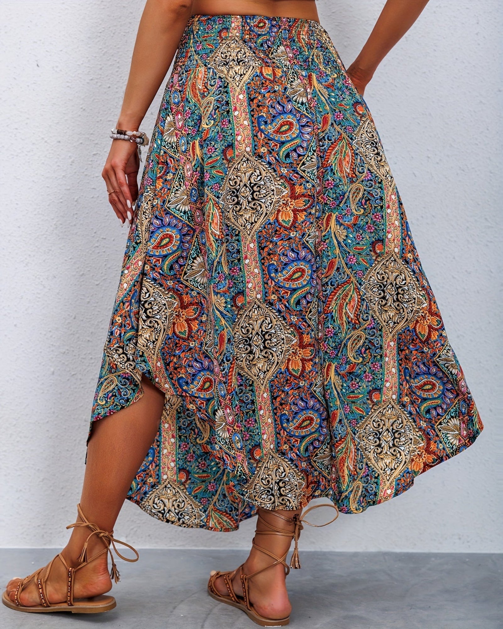 Amelia – Effortless High Waist Paisley Boho Skirt - Skirt - Boho Style
