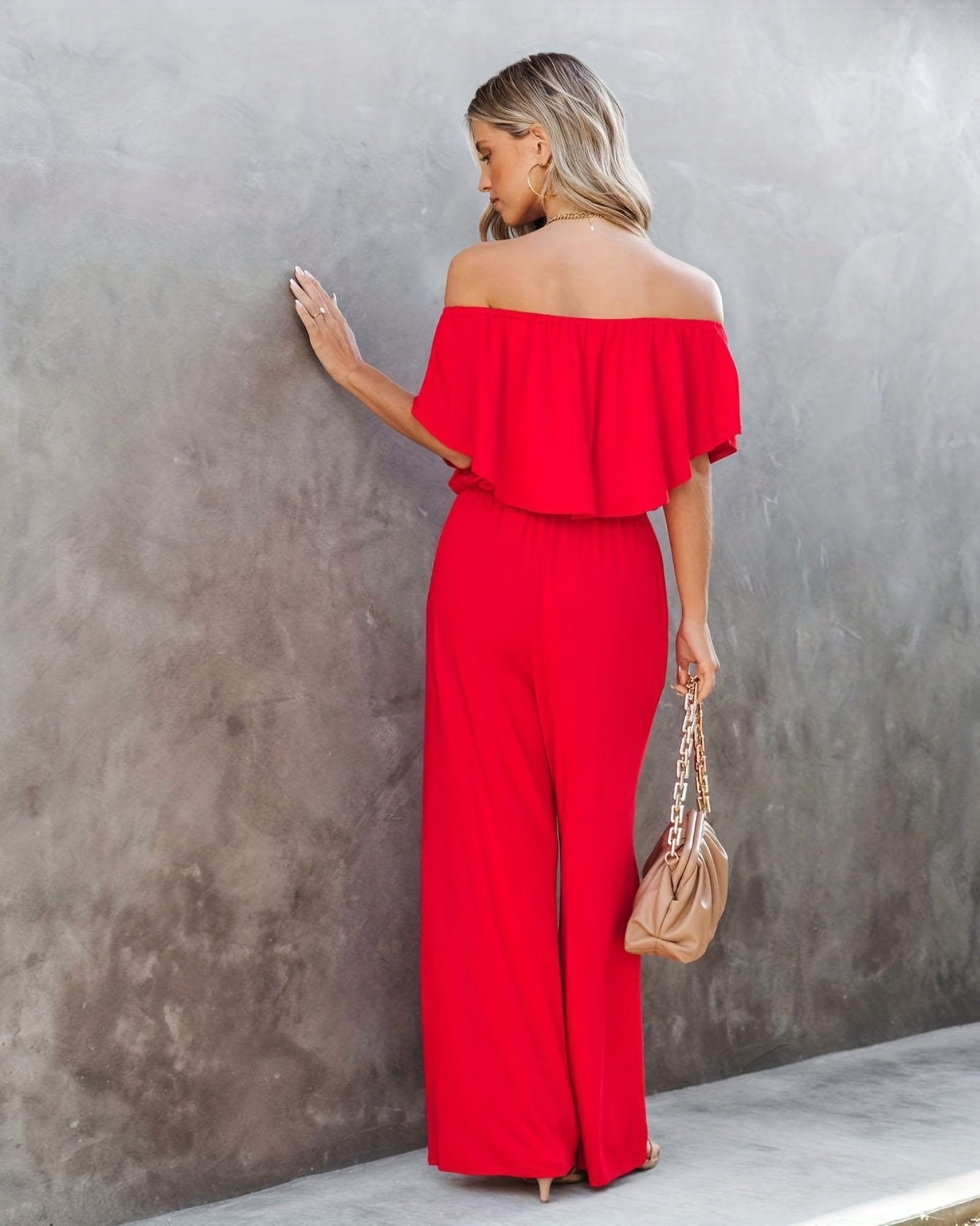 Amelina – Off - Shoulder Boho Wide Leg Jumpsuit - Jumpsuit - Boho Style