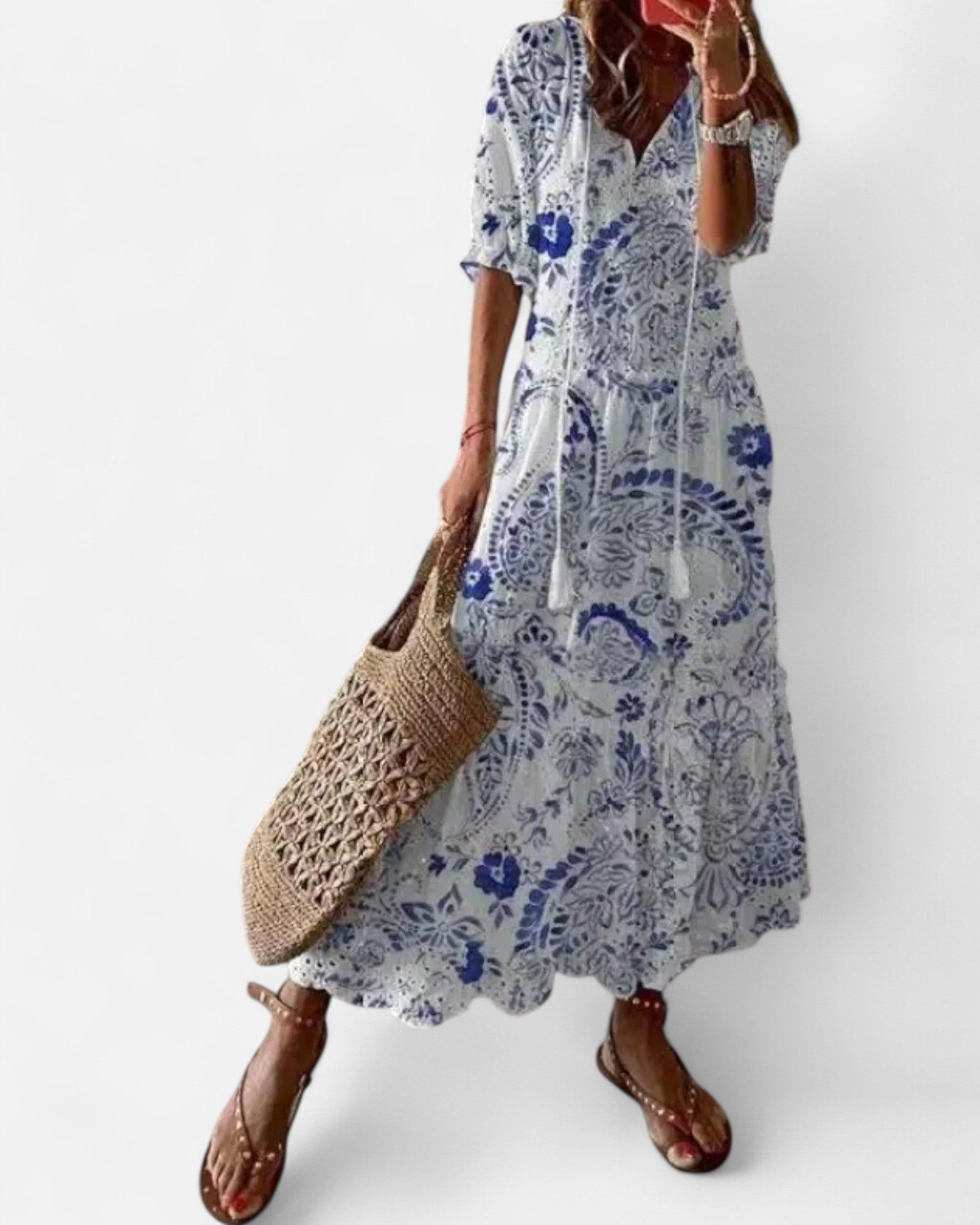 Arabella – White Bohemian Lace Dress with Ruffles & Flow - Dress - Boho Style