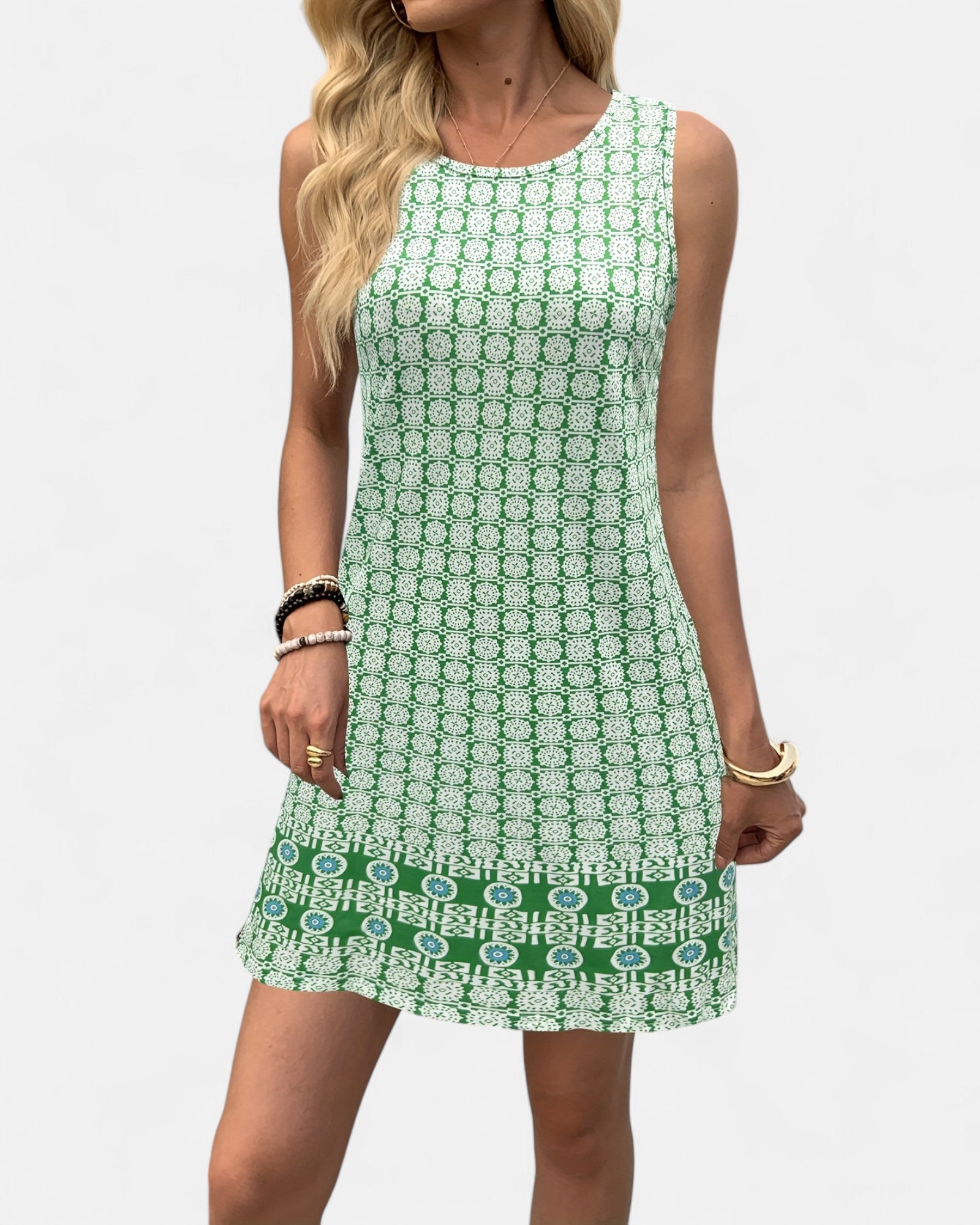 Calina – Sleeveless Floral Cotton Boho Summer Dress - Dresses - Boho Style