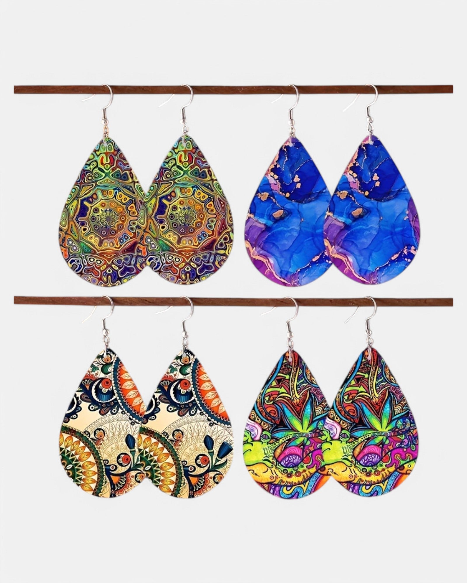 Chloe – Bohemian Ethnic Style Wooden Earrings - Earrings - Boho Style