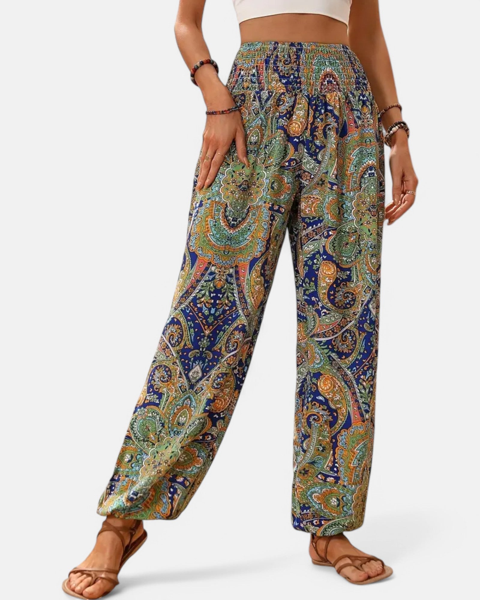Chloe – Bohemian Mandala Print Relaxed Jogger Pants - Jogger Pants - Boho Style