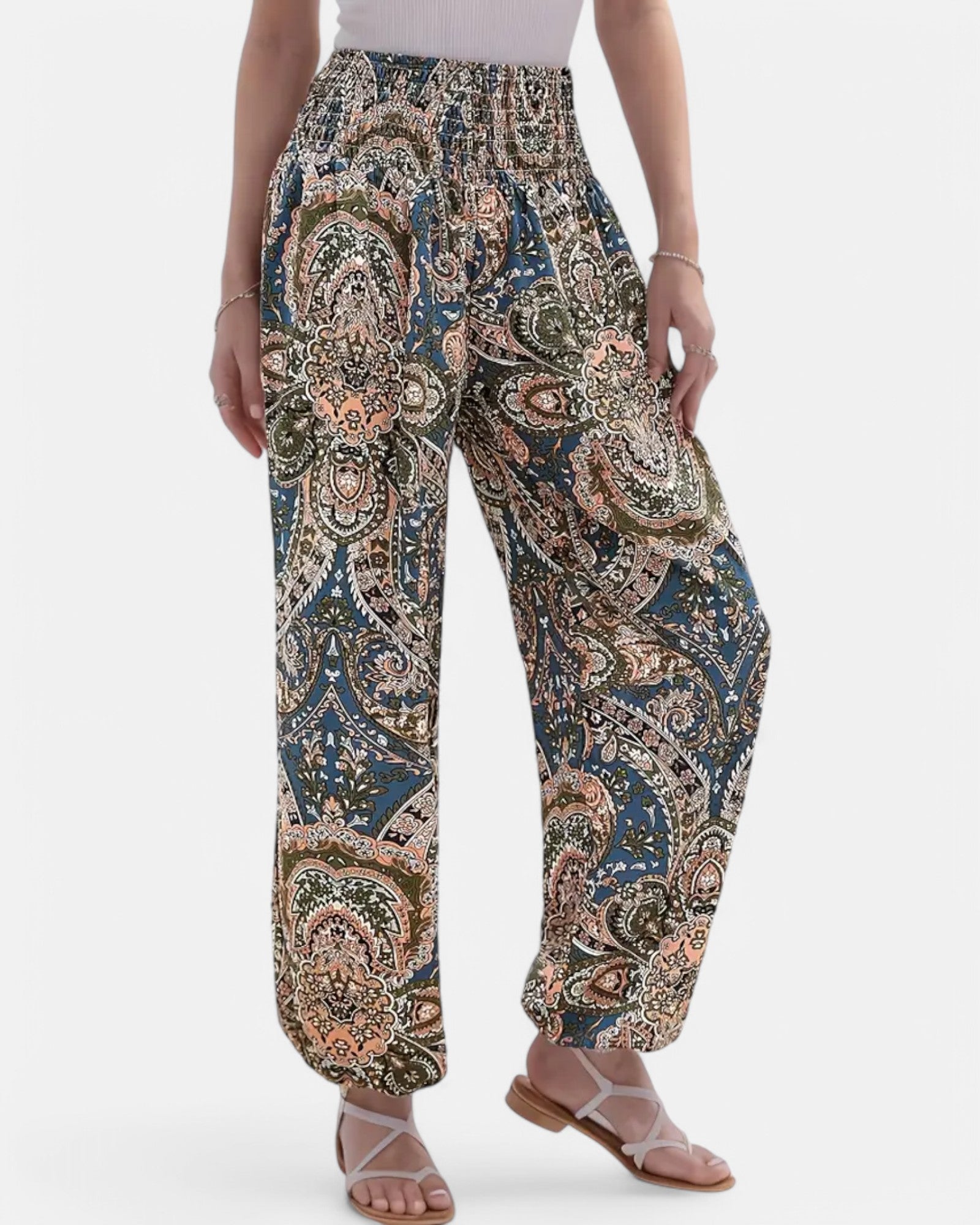 Chloe – Bohemian Mandala Print Relaxed Jogger Pants - Jogger Pants - Boho Style