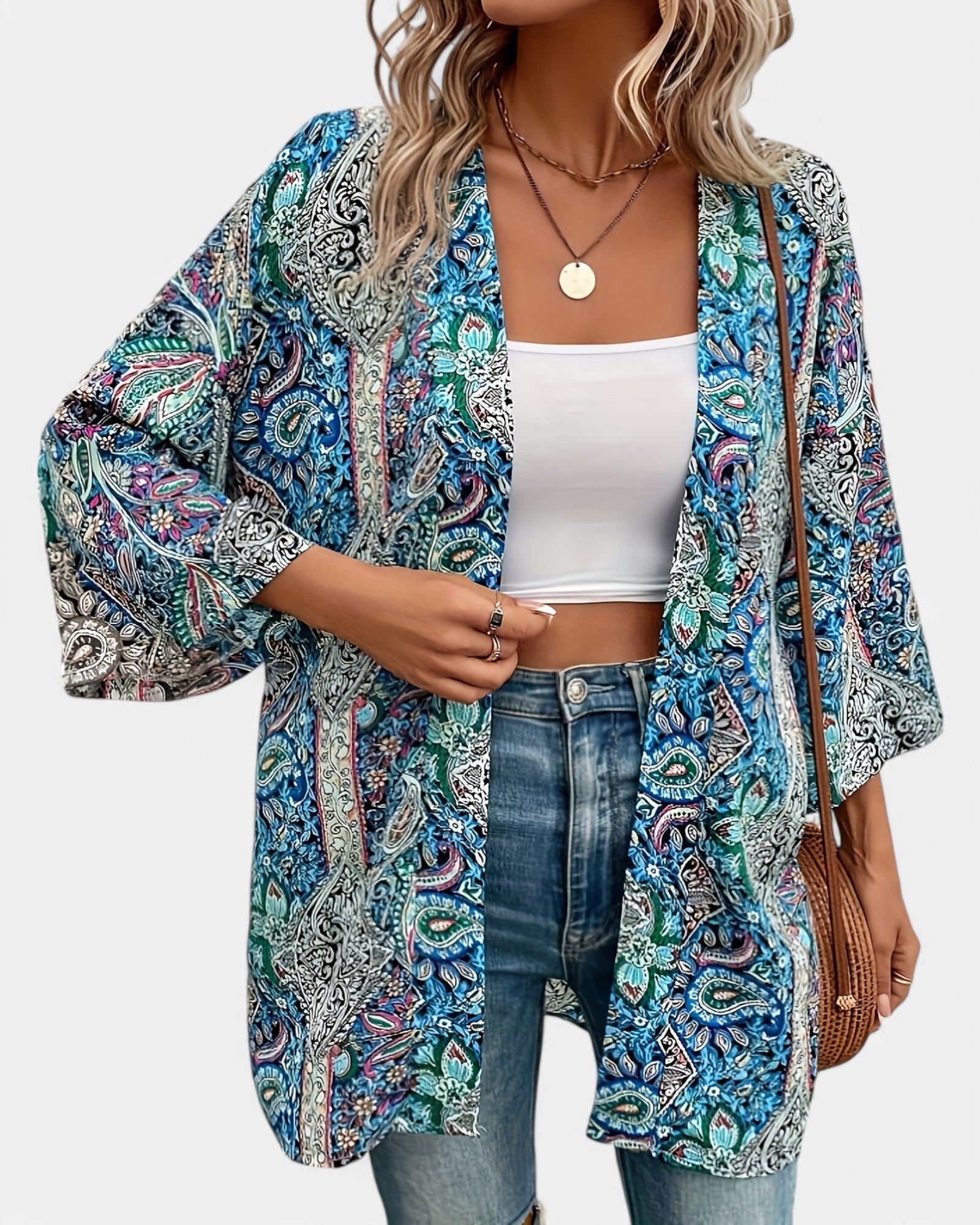 Chloe – Bohemian Paisley Beach Cardigan - Cardigan - Boho Style