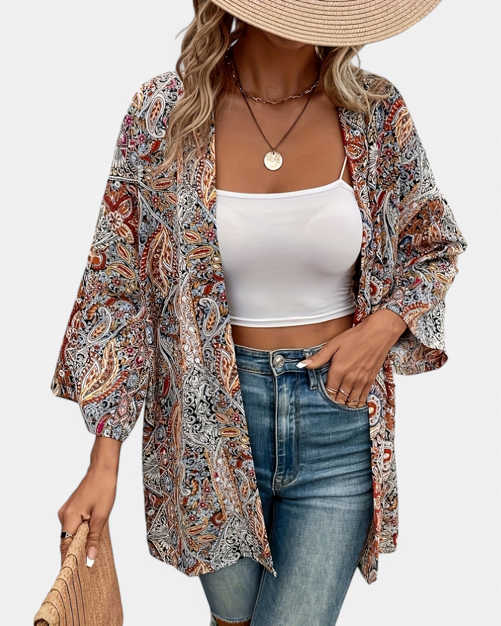 Chloe – Bohemian Paisley Beach Cardigan - Cardigan - Boho Style