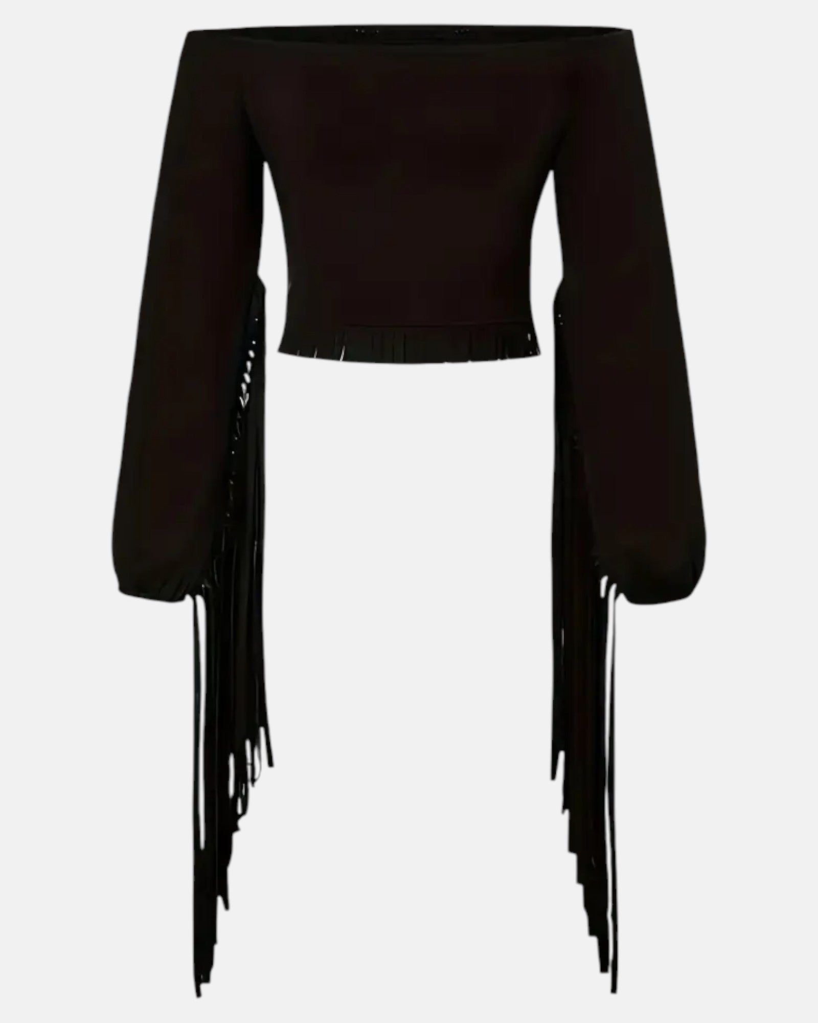 Chloe – Boho Off - Shoulder Top with Brown Tassels - Blouse - Boho Style