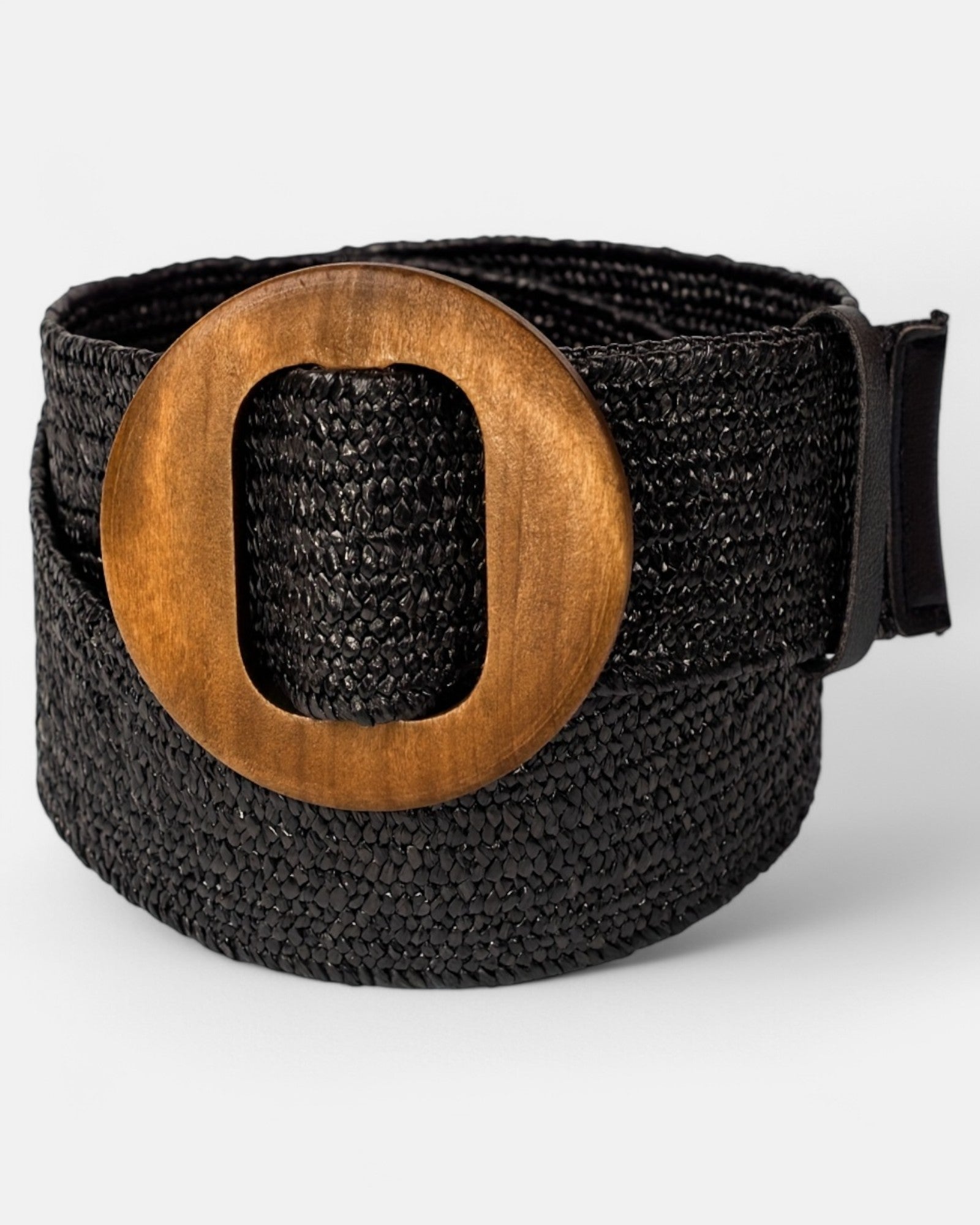Chloe – Boho Woven Straw Belt with Wooden Buckle - Belt - Boho Style