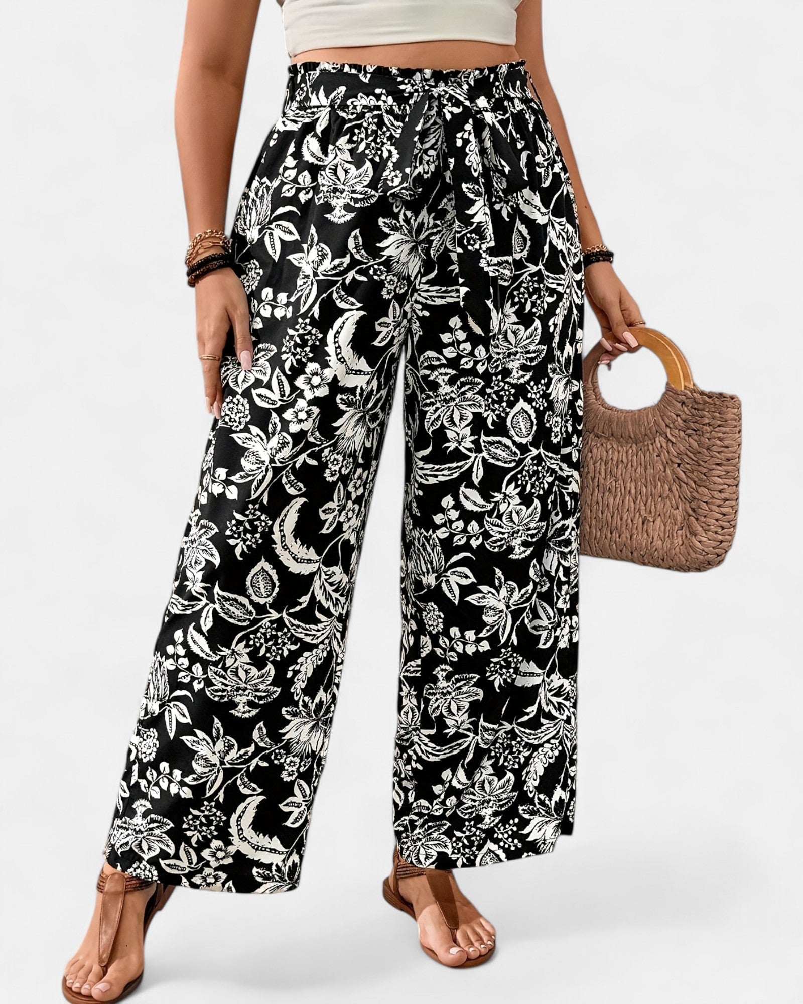 Clover - Boho Paisley High - Waist Wide - Leg Trousers - Trouser - Boho Style