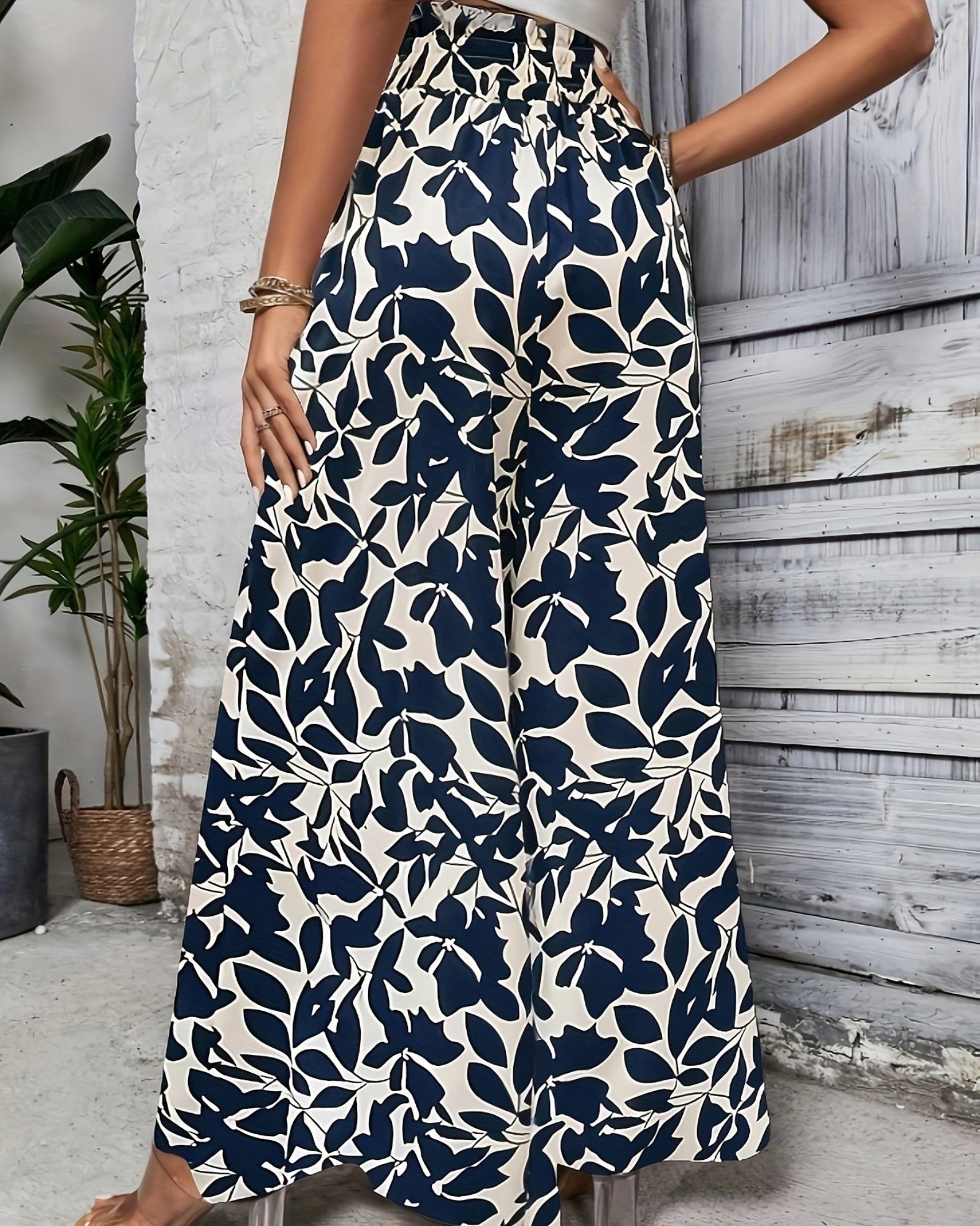 Cressida – Boho Floral Wide Leg Trousers - Trouser - Boho Style