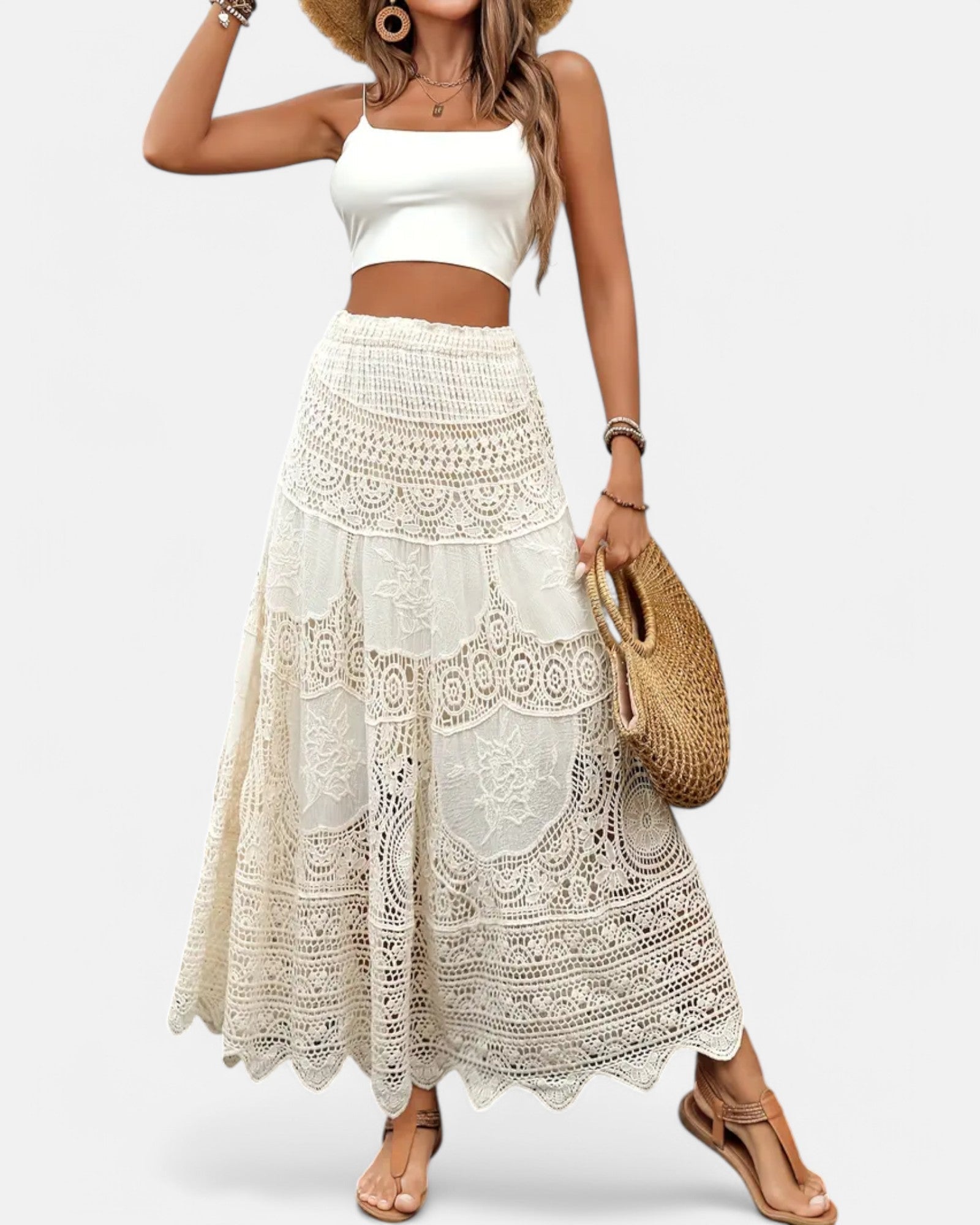 Daisy – Ethereal High - Waist Crochet Skirt for Effortless Boho Style - Skirt - Boho Style